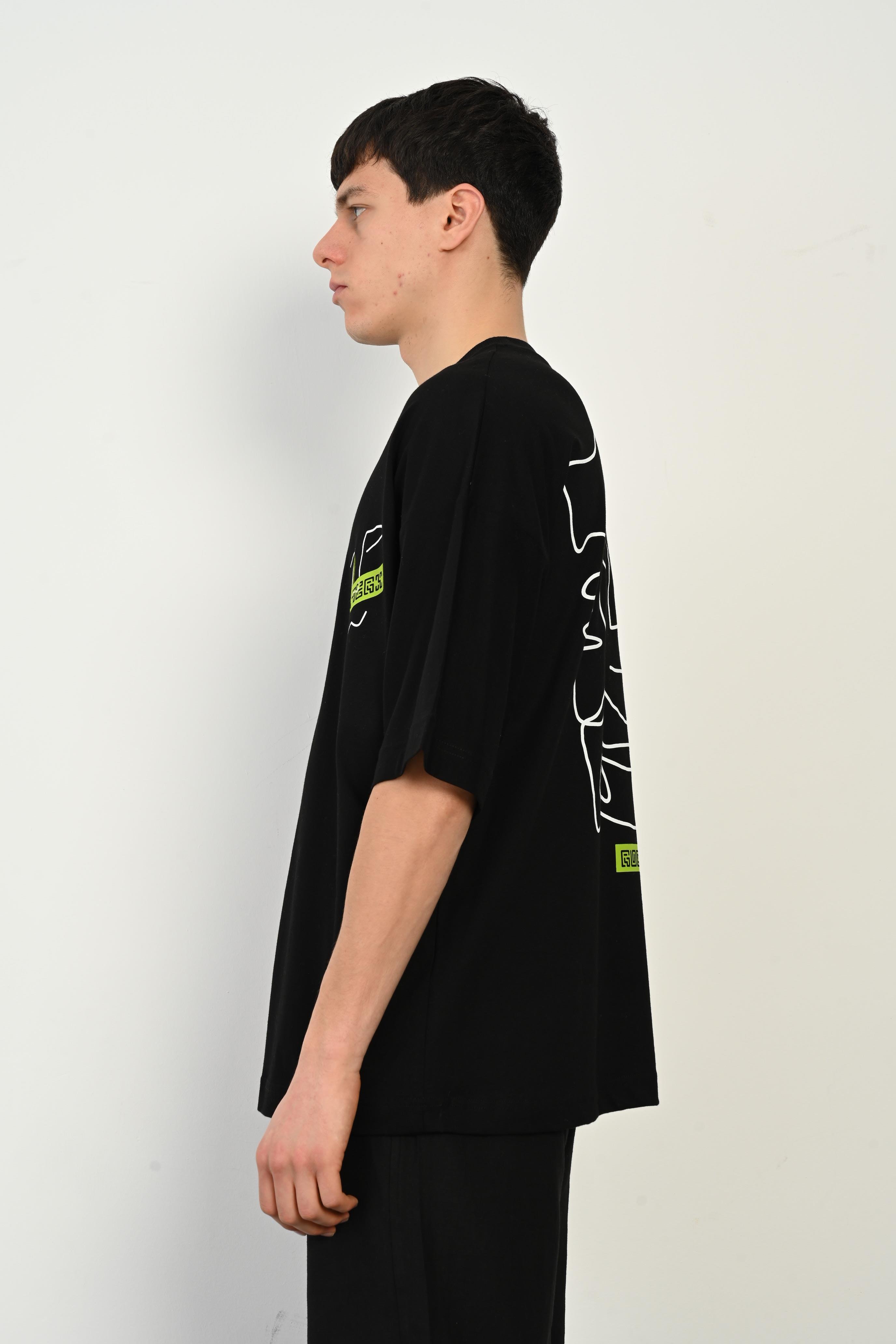 R-5760 Arka Yüz Baskılı Oversize Tişört