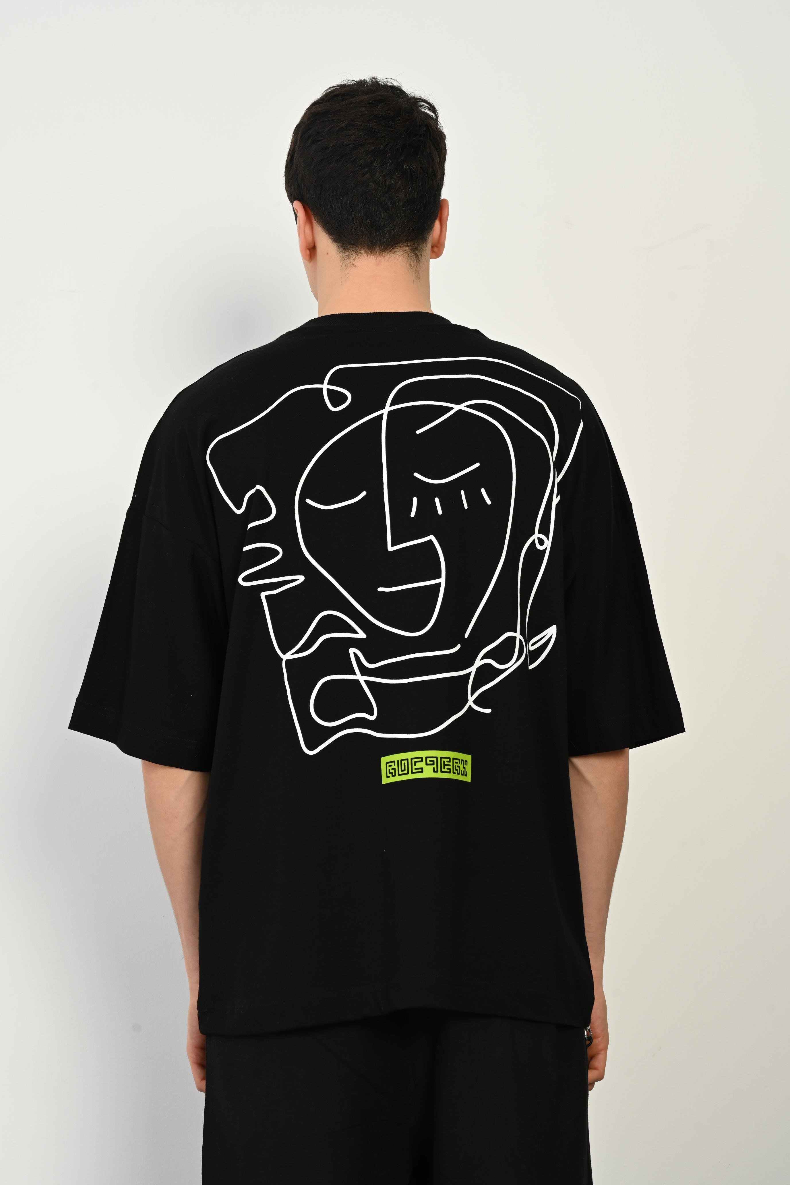 R-5760 Arka Yüz Baskılı Oversize Tişört