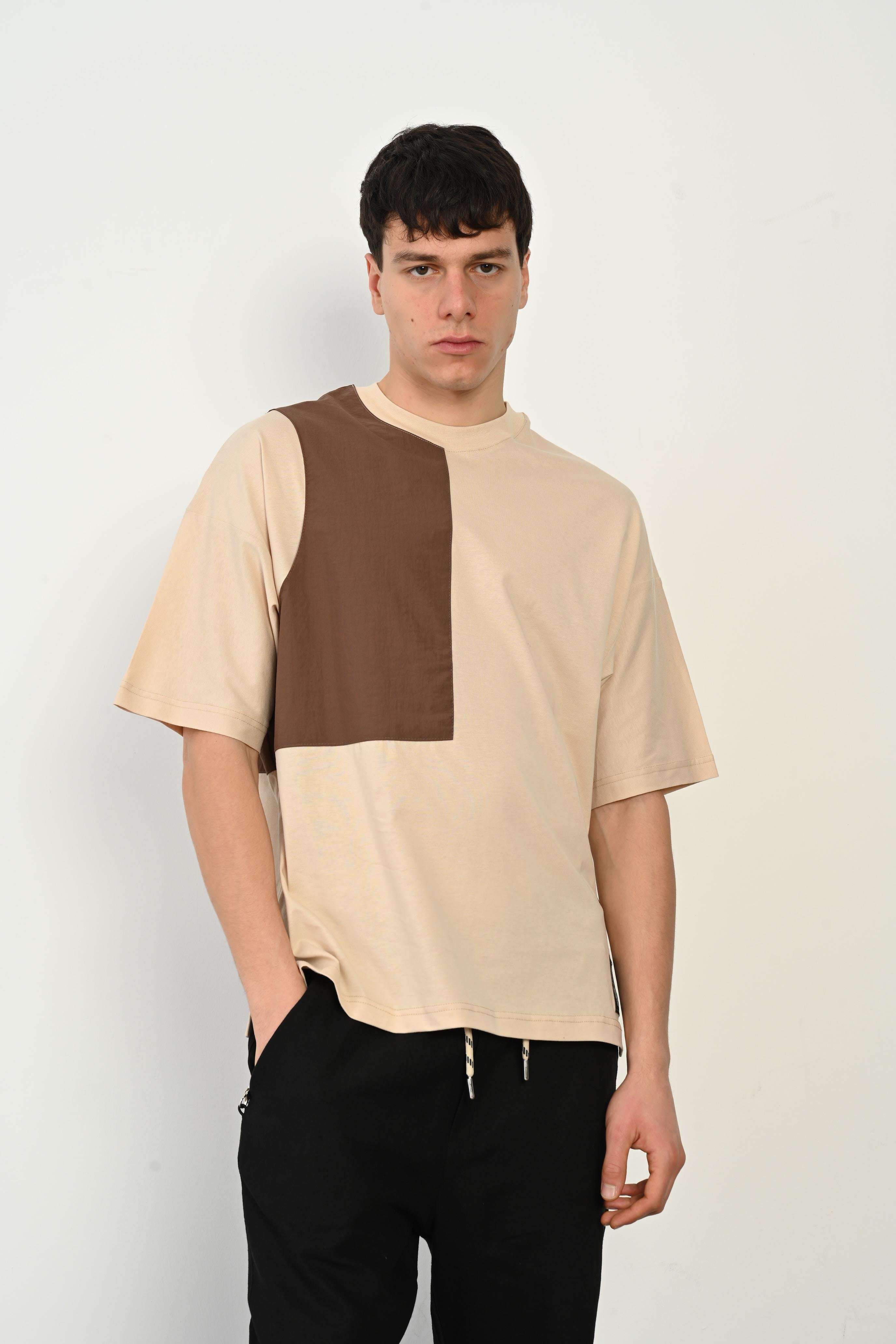 R-5765 Paraşüt Garni Detaylı Oversize Süprem Tişört