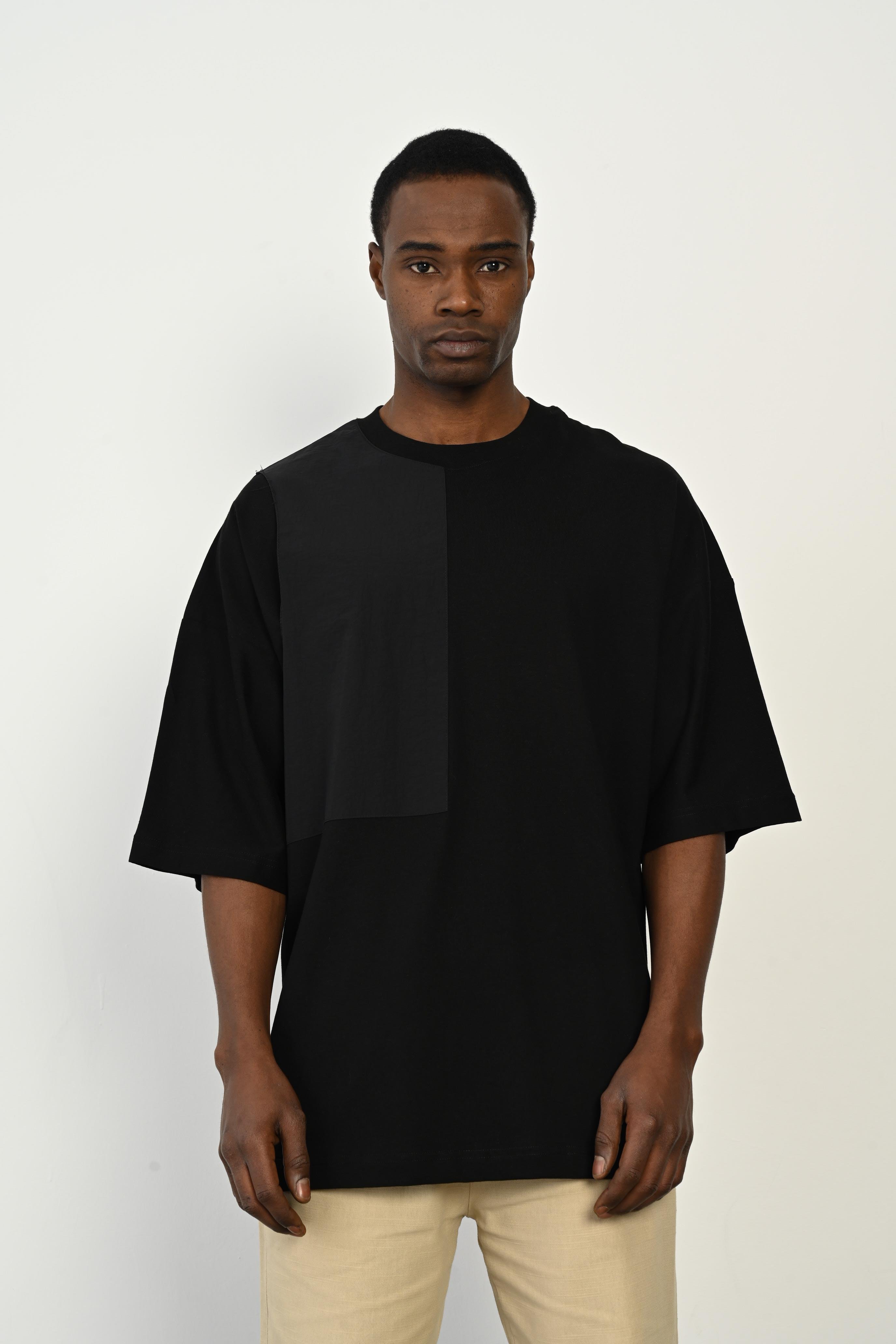 R-5765 Paraşüt Garni Detaylı Oversize Süprem Tişört