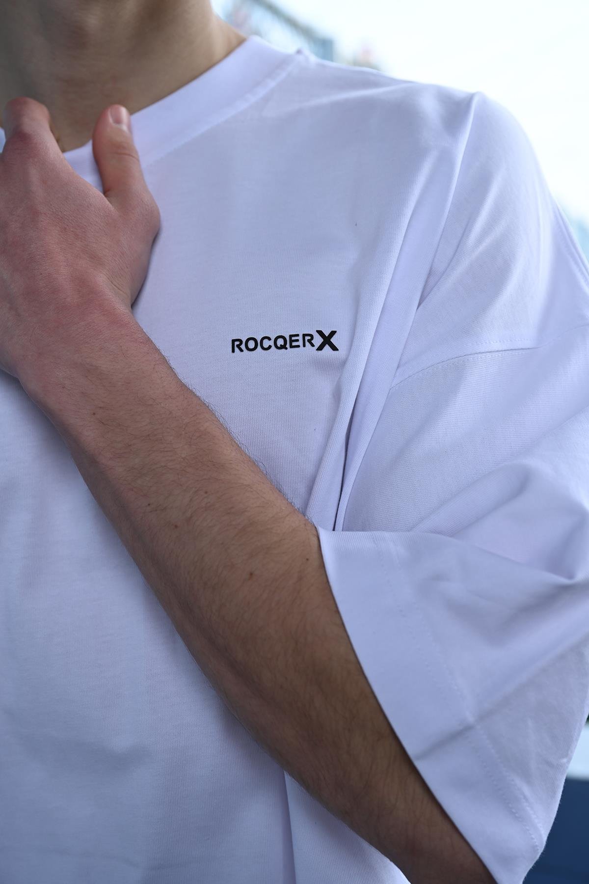 R-5775 Rocqerx Baskılı Düz Basıc Tişört