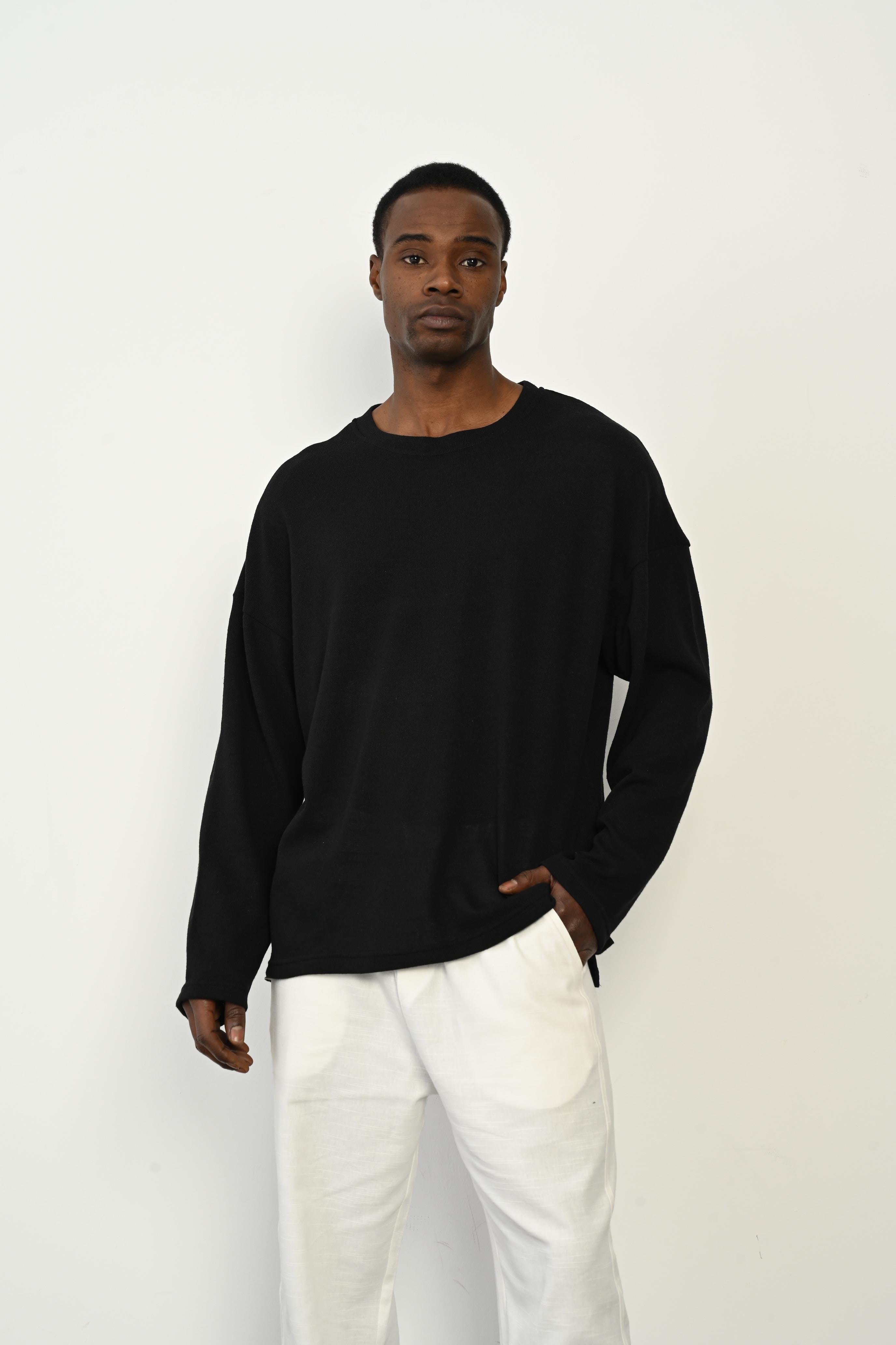 R-5795 Bisiklet Yaka Yan Yırtmaçlı Jakarlı Süprem Sweatshirt