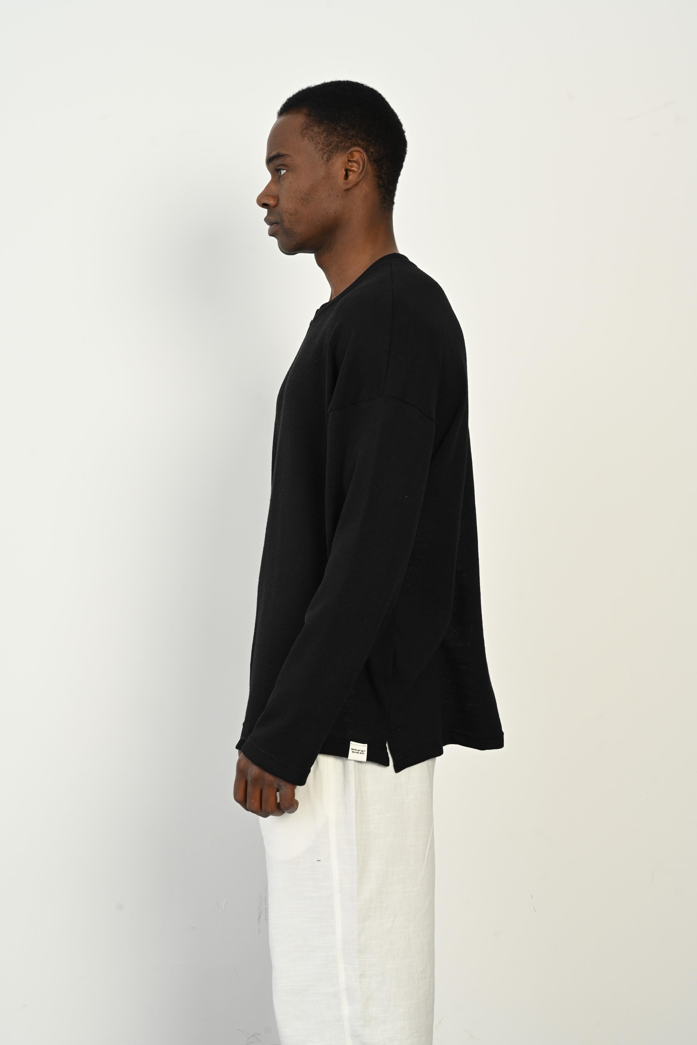 R-5795 Bisiklet Yaka Yan Yırtmaçlı Jakarlı Süprem Sweatshirt