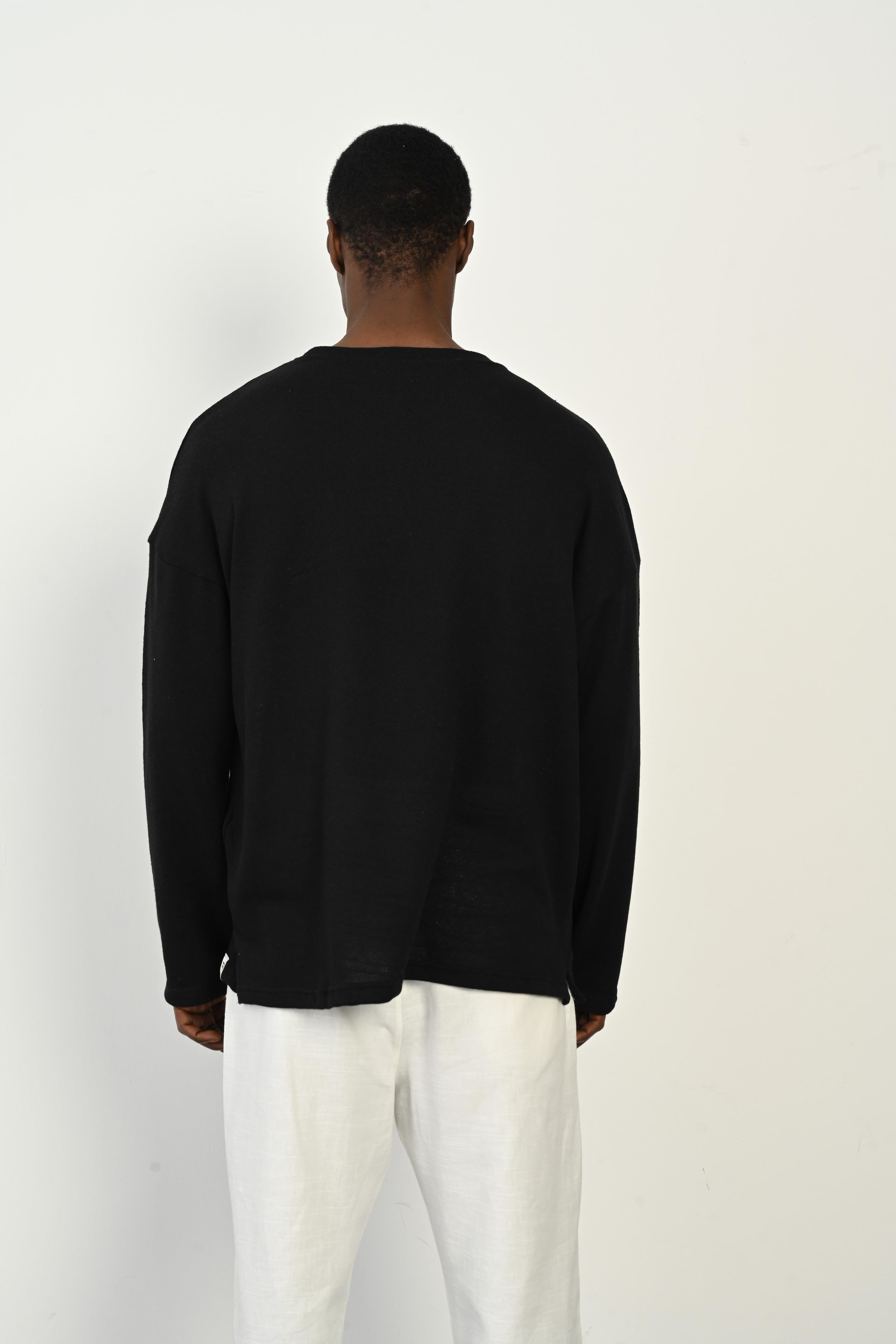 R-5795 Bisiklet Yaka Yan Yırtmaçlı Jakarlı Süprem Sweatshirt