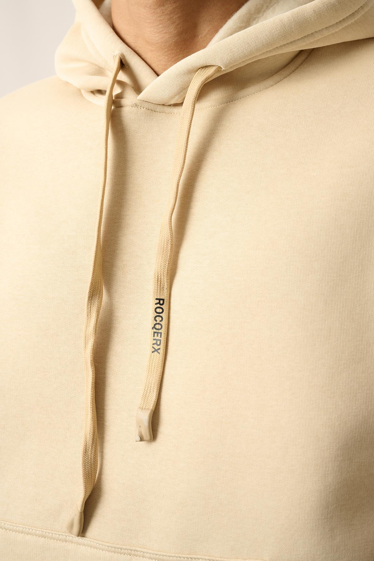 R-5841 Kapüşon Nakış Detaylı Üç İplik Şardonlu Sweat