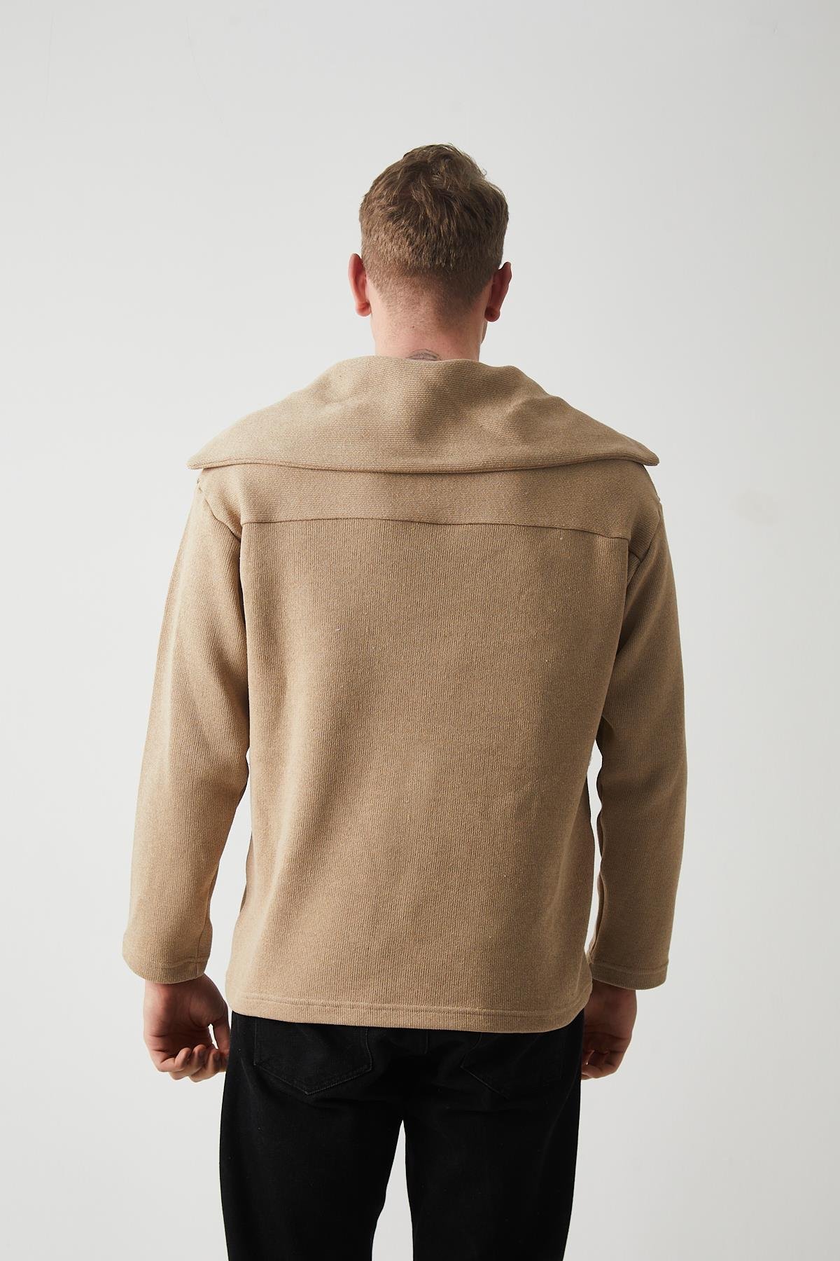 R-5850 Yaka Detaylı Örme Sweat