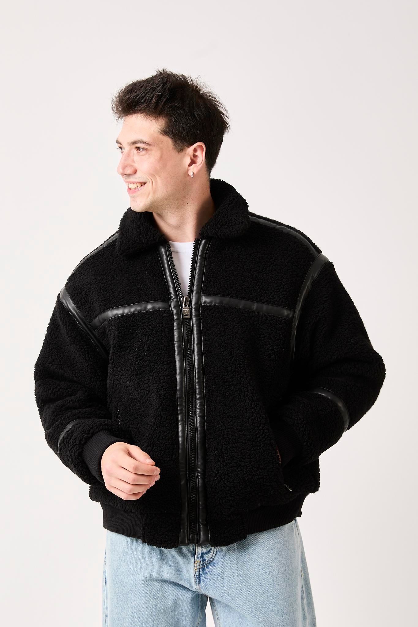 T-5822 Biye Detaylı Peluş Mont