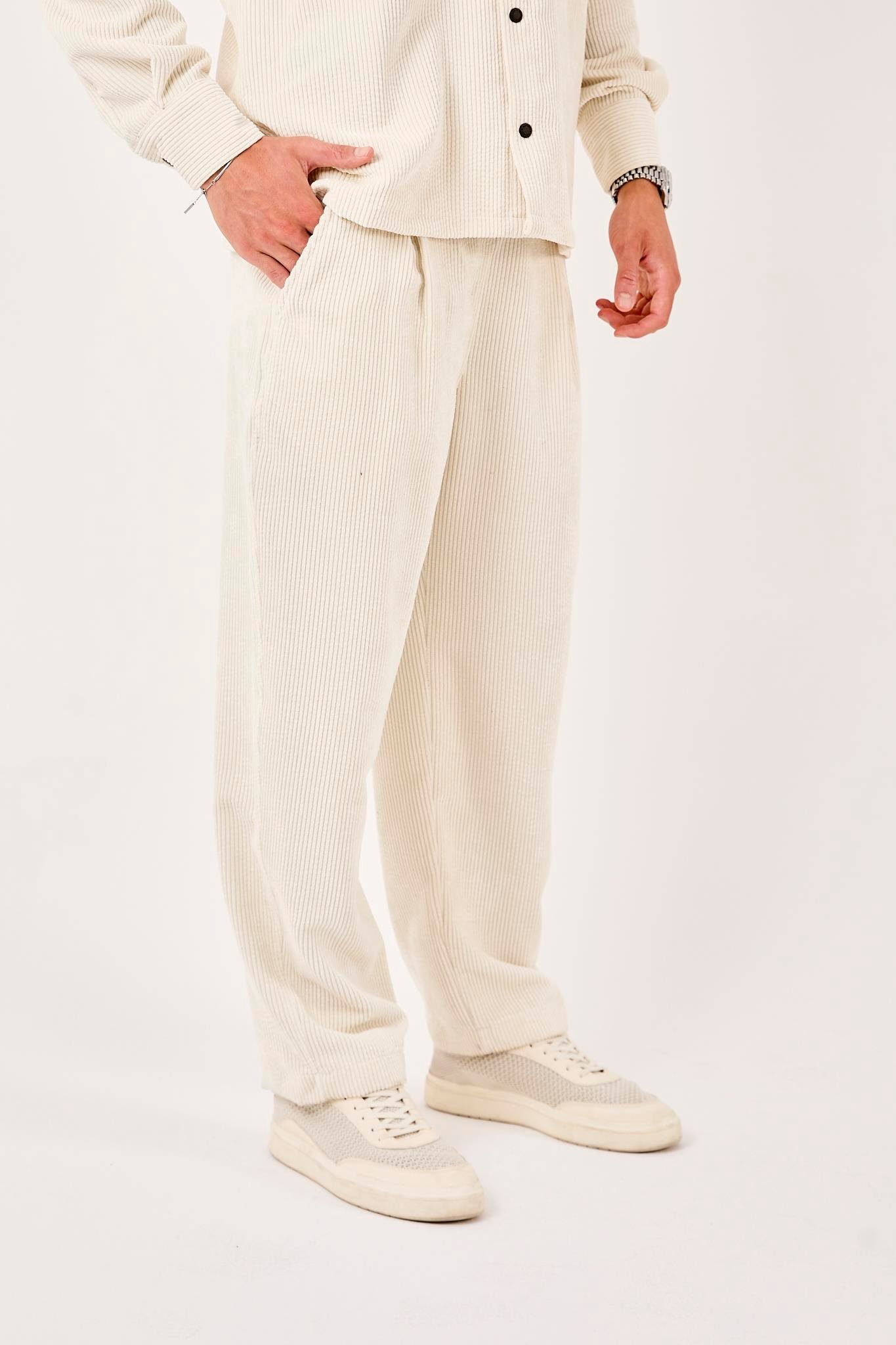 X-1004 Bel Lastikli Fitilli Kadife Pantolon