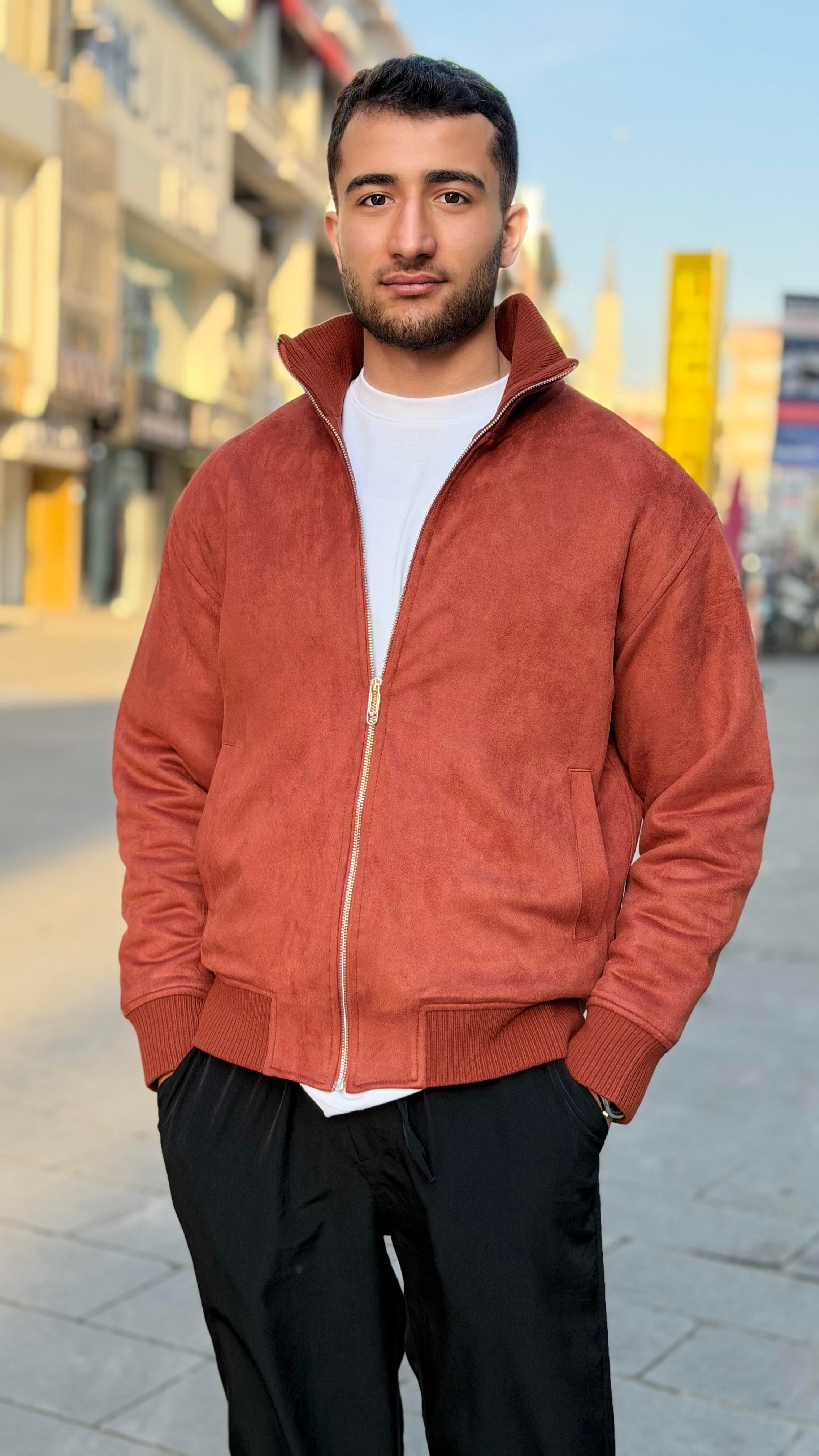 X-2021 Ribanalı İçi Kapitone Süet Mont