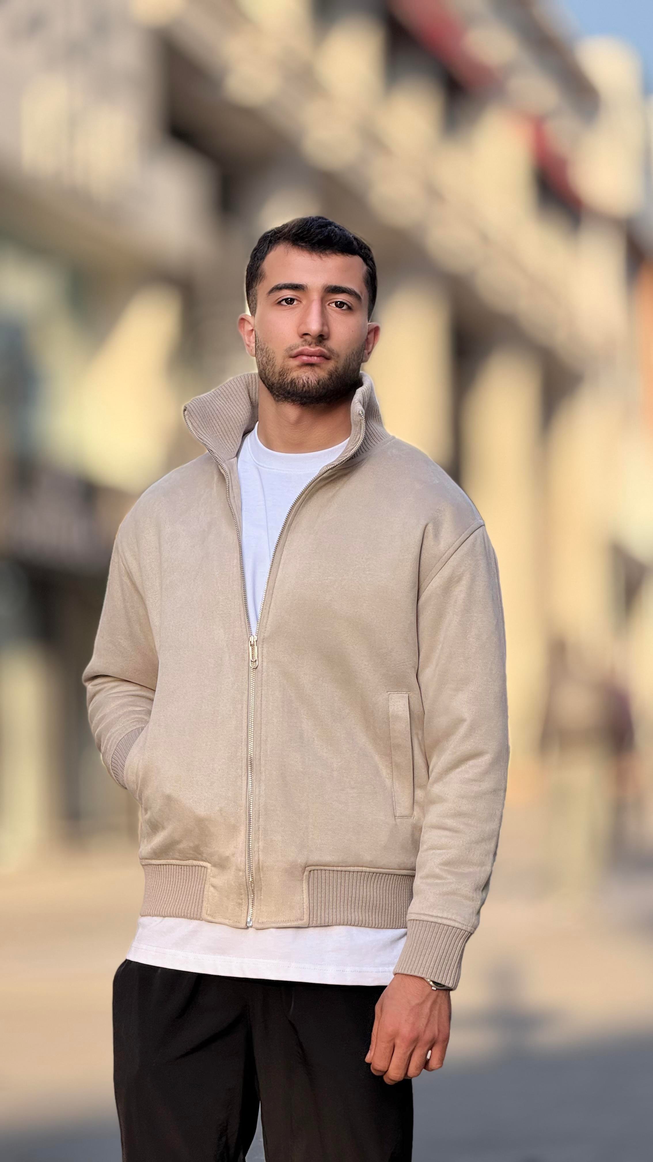 X-2021 Ribanalı İçi Kapitone Süet Mont