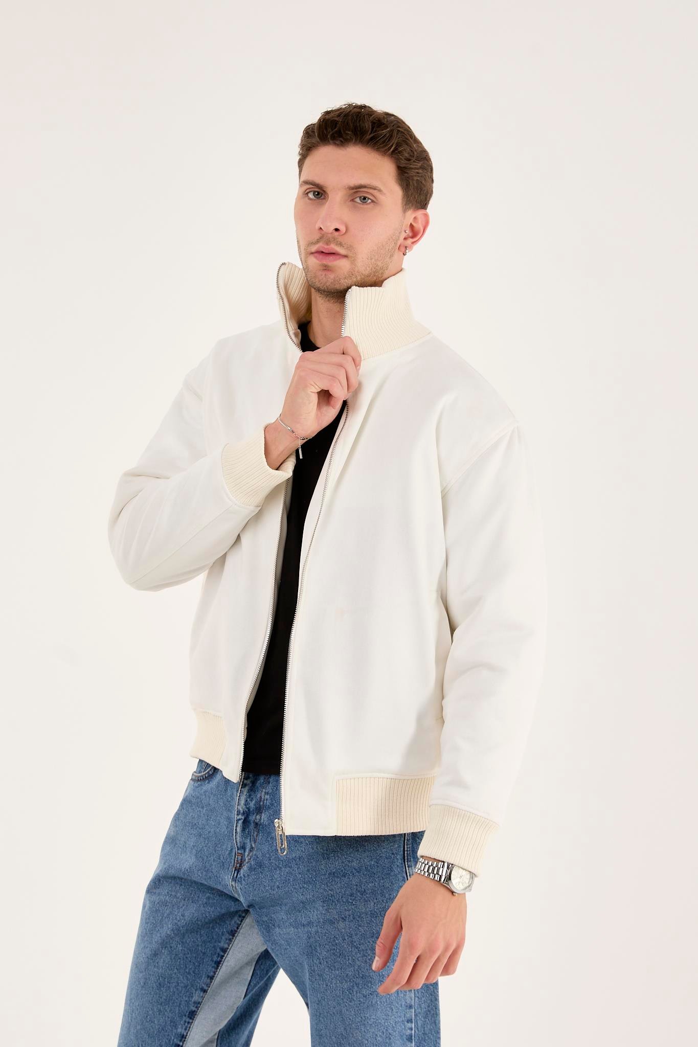 X-2021 Ribanalı İçi Kapitone Süet Mont