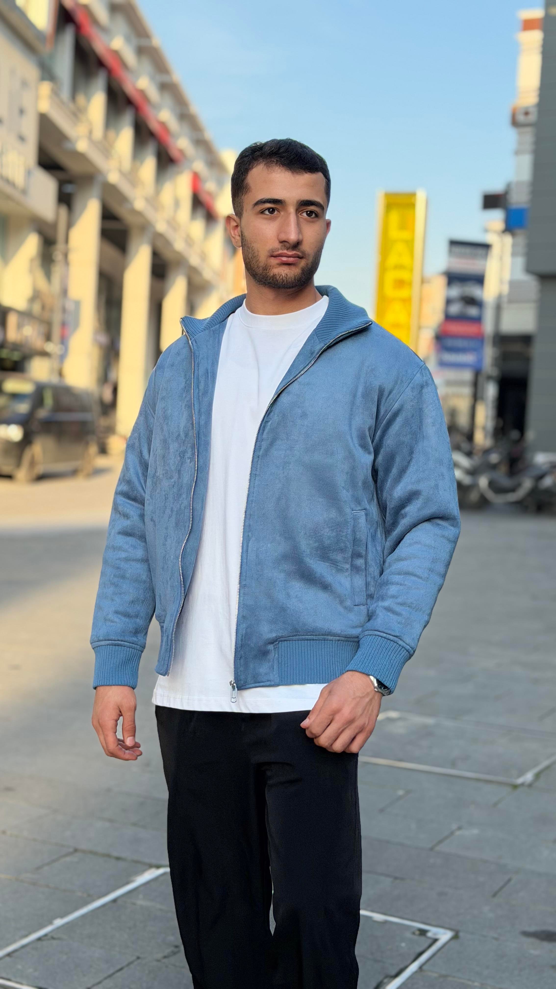 X-2021 Ribanalı İçi Kapitone Süet Mont