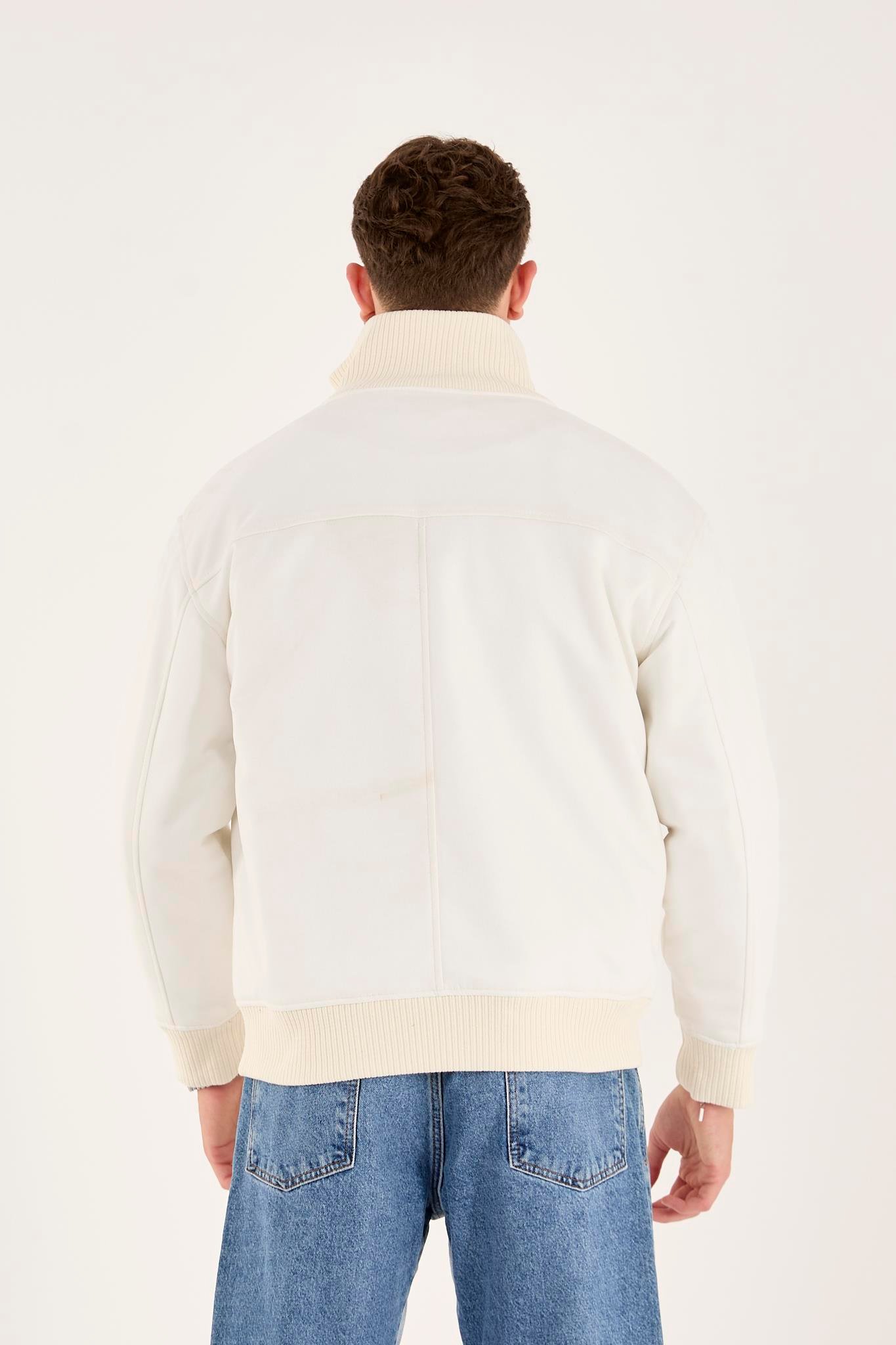 X-2021 Ribanalı İçi Kapitone Süet Mont