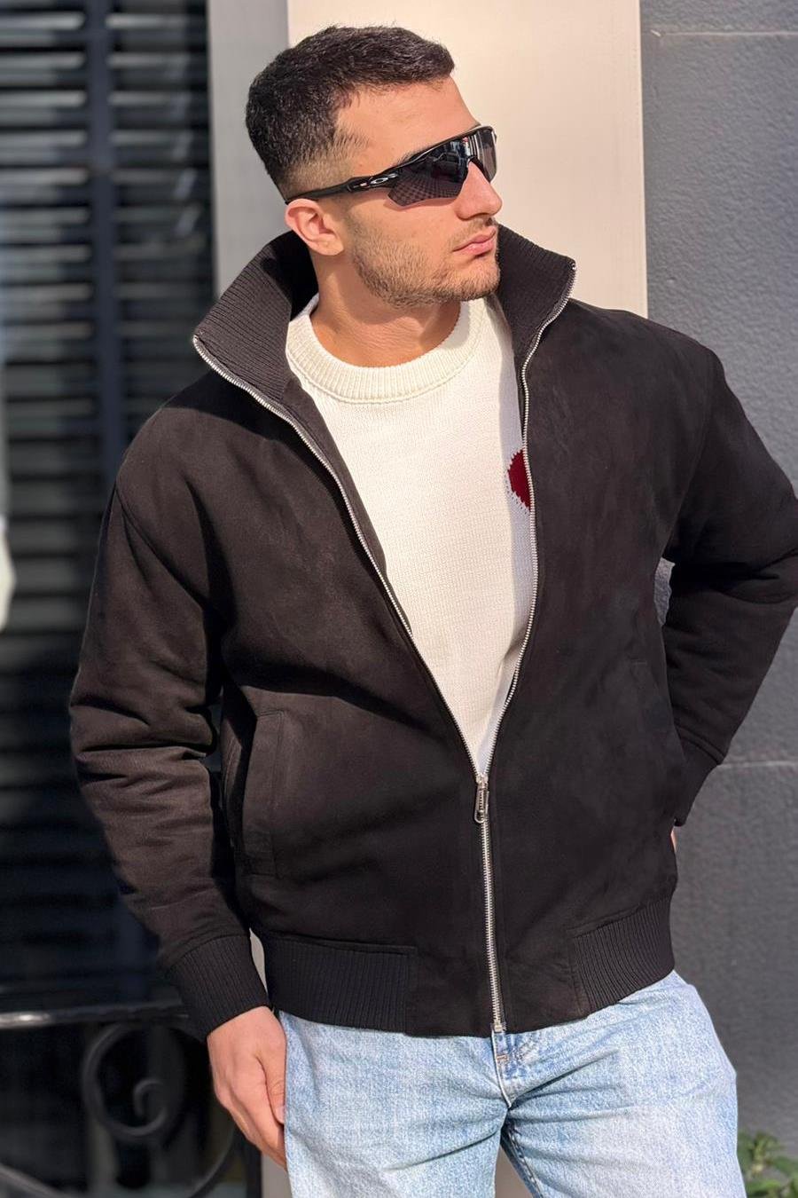 X-2021 Ribanalı İçi Kapitone Süet Mont