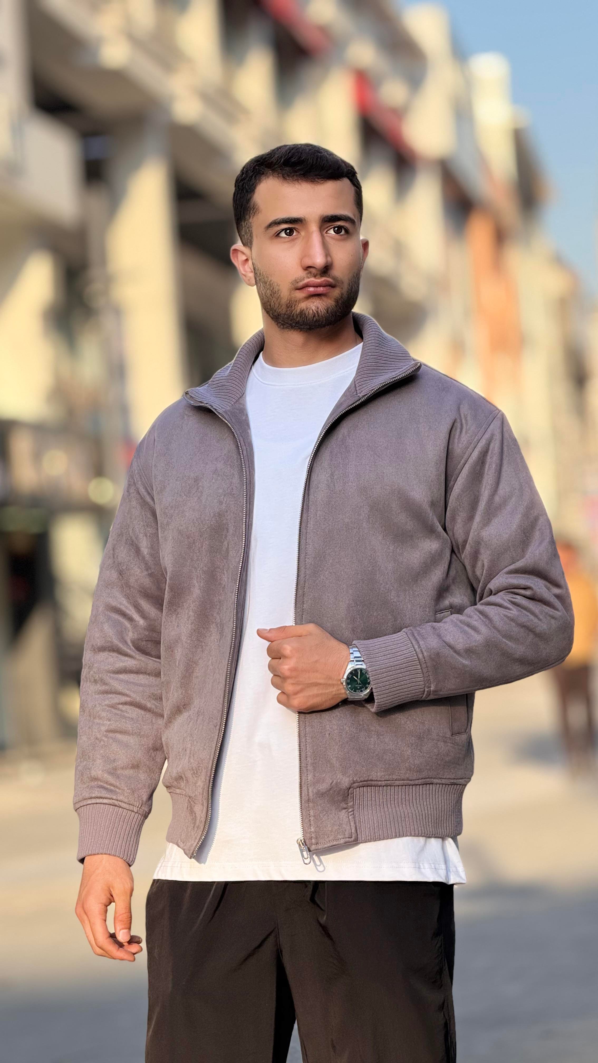 X-2021 Ribanalı İçi Kapitone Süet Mont