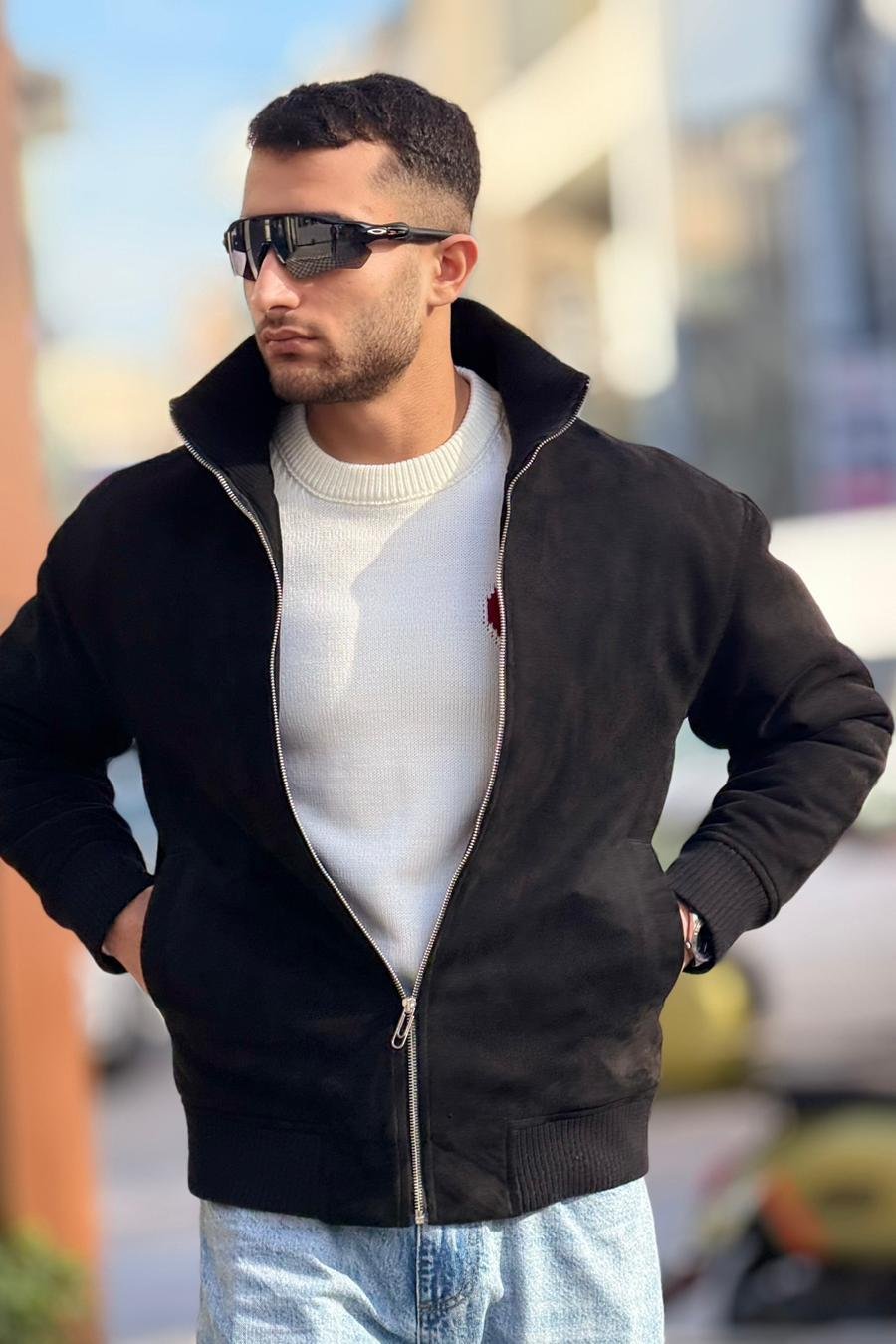 X-2021 Ribanalı İçi Kapitone Süet Mont