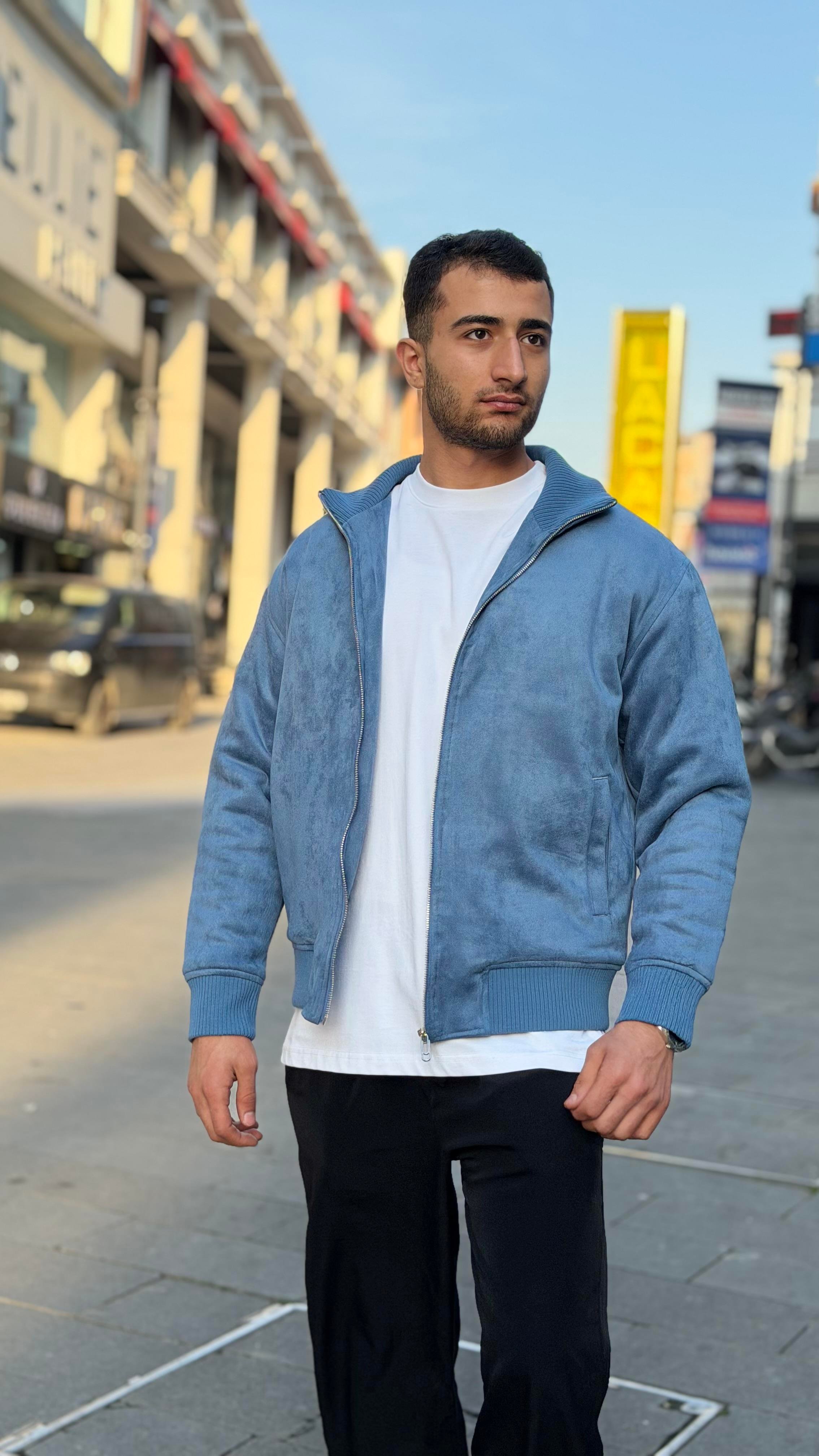 X-2021 Ribanalı İçi Kapitone Süet Mont