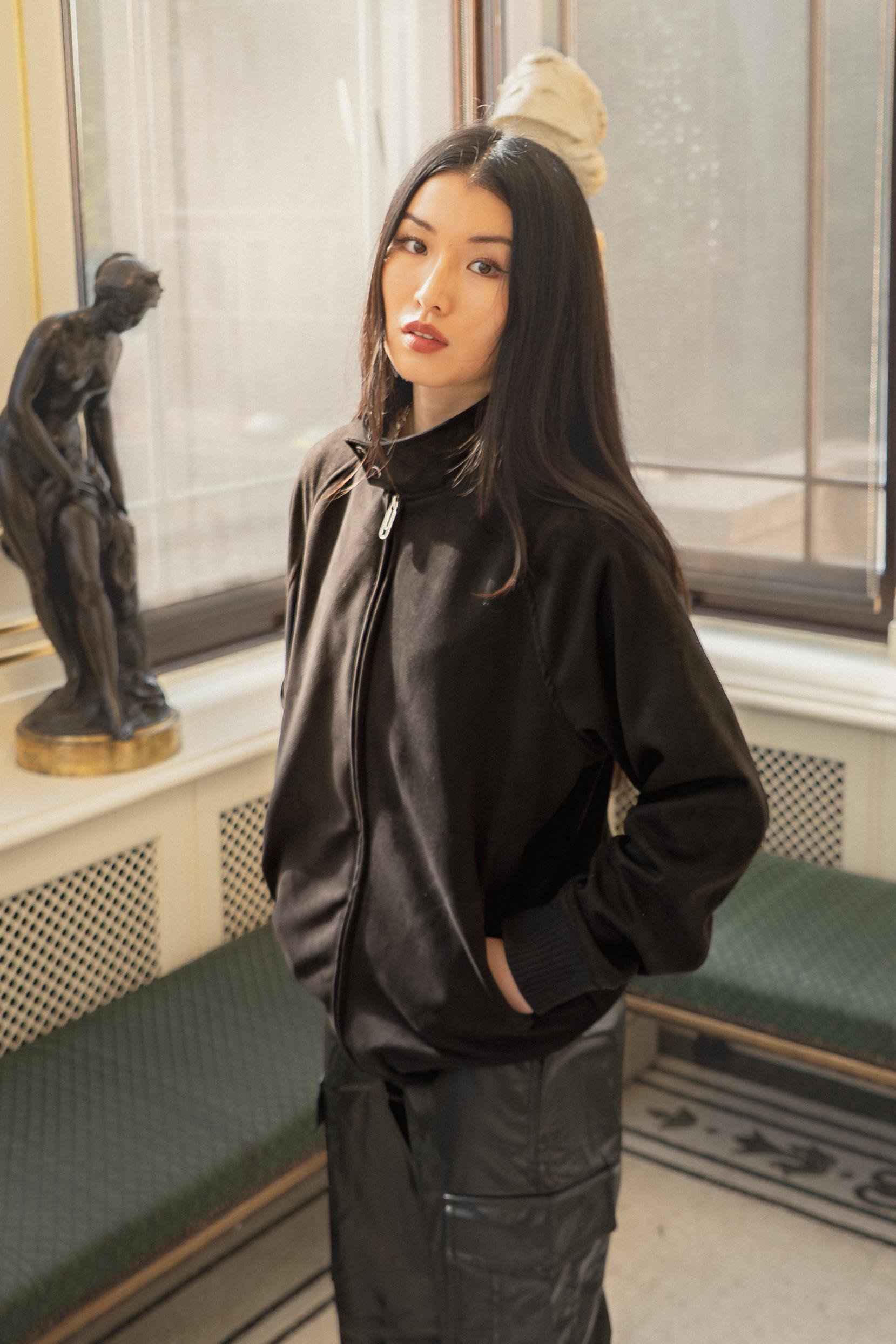 X-2022 Etek Kol Ribanalı Fermuarlı Süet Mont