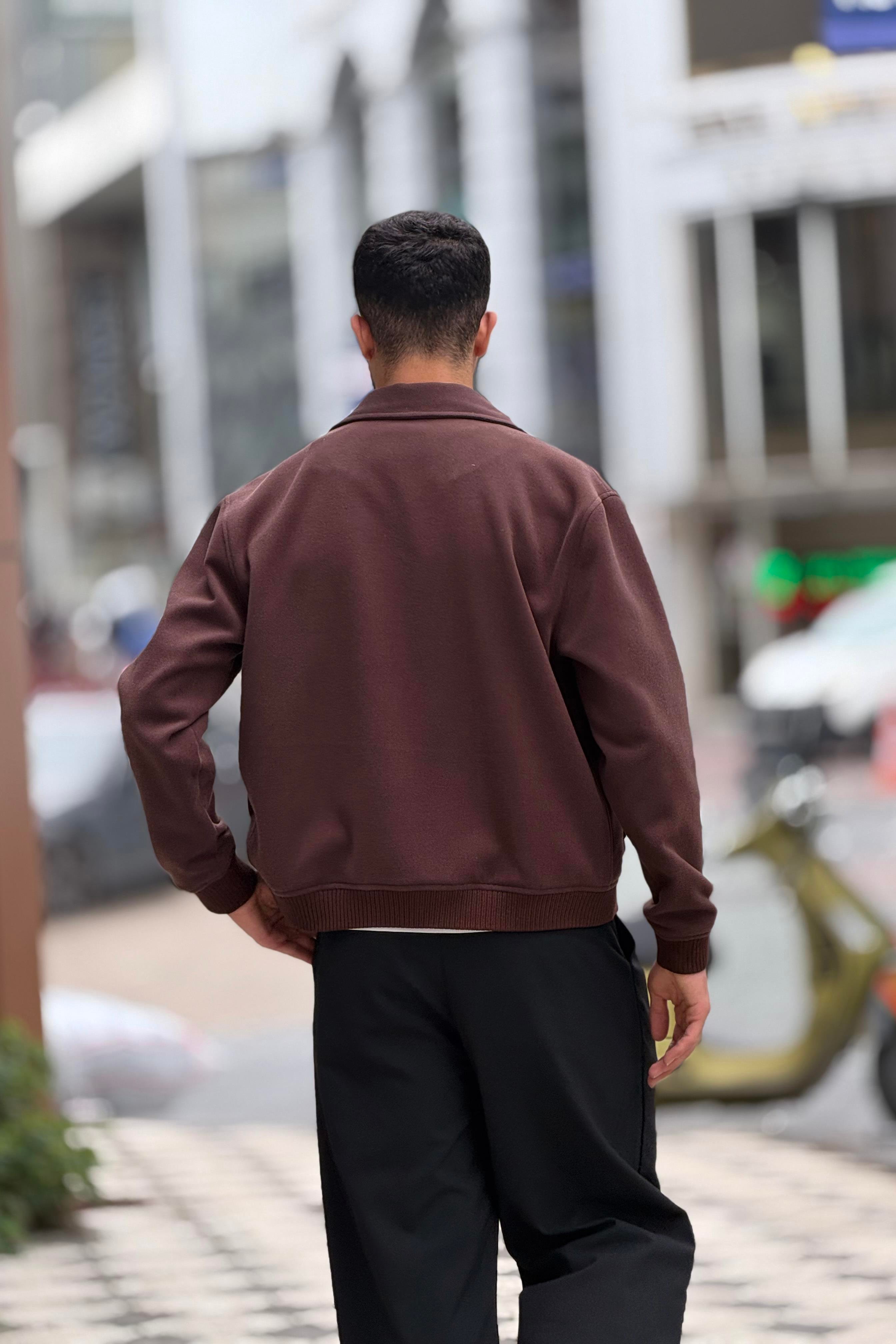 X-2025 Cep Detaylı Fermuarlı Astarlı Kaşe Mont