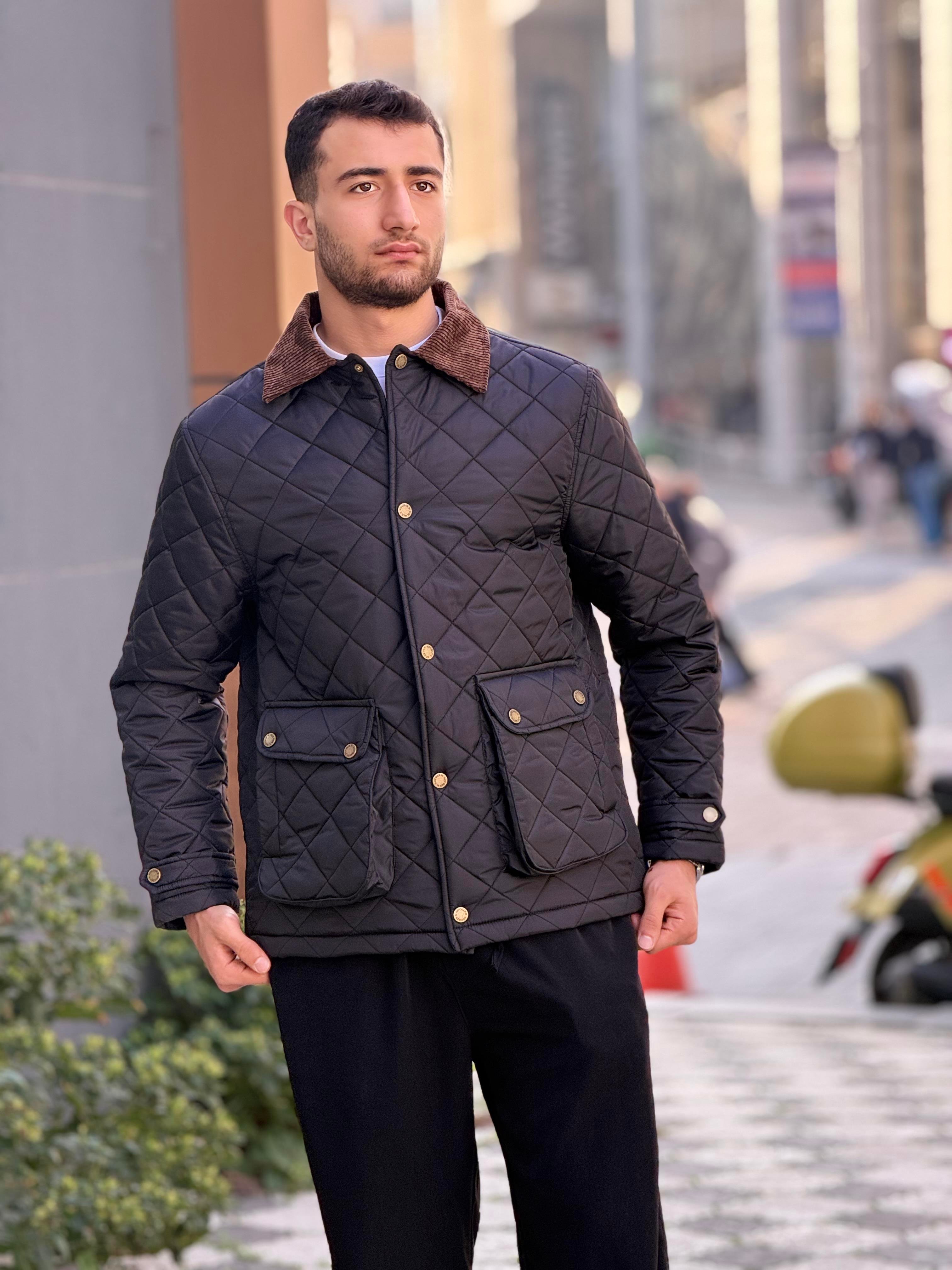 X-2033 Yaka Garni Detaylı Astarlı Kapitone Mont