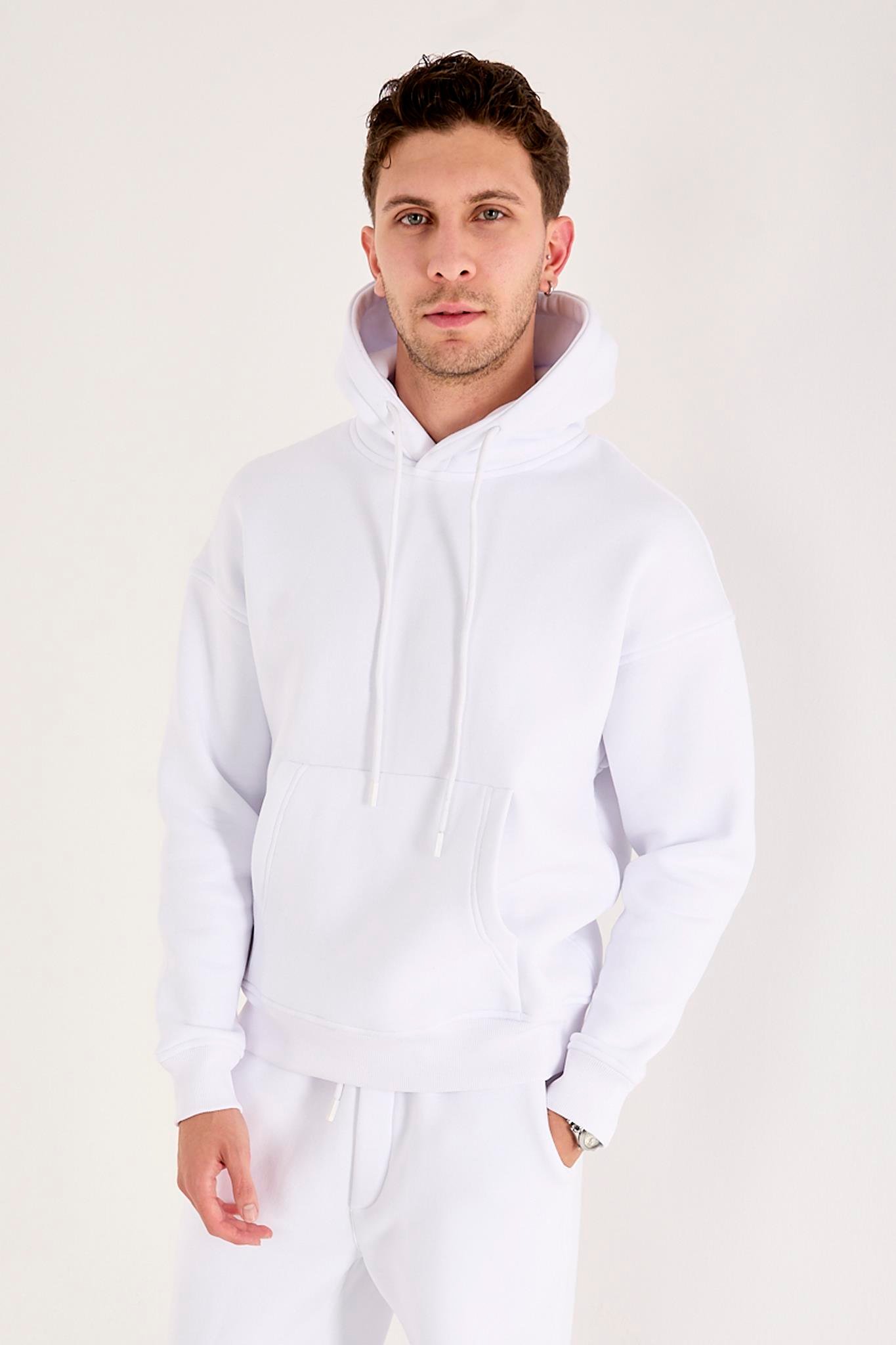 X-4008 Kapüşonlu Kanguru Cep Üç İplik Sweat