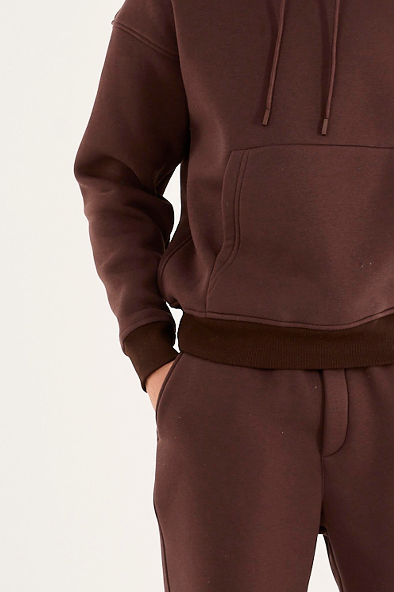 X-4008 Kapüşonlu Kanguru Cep Üç İplik Sweat