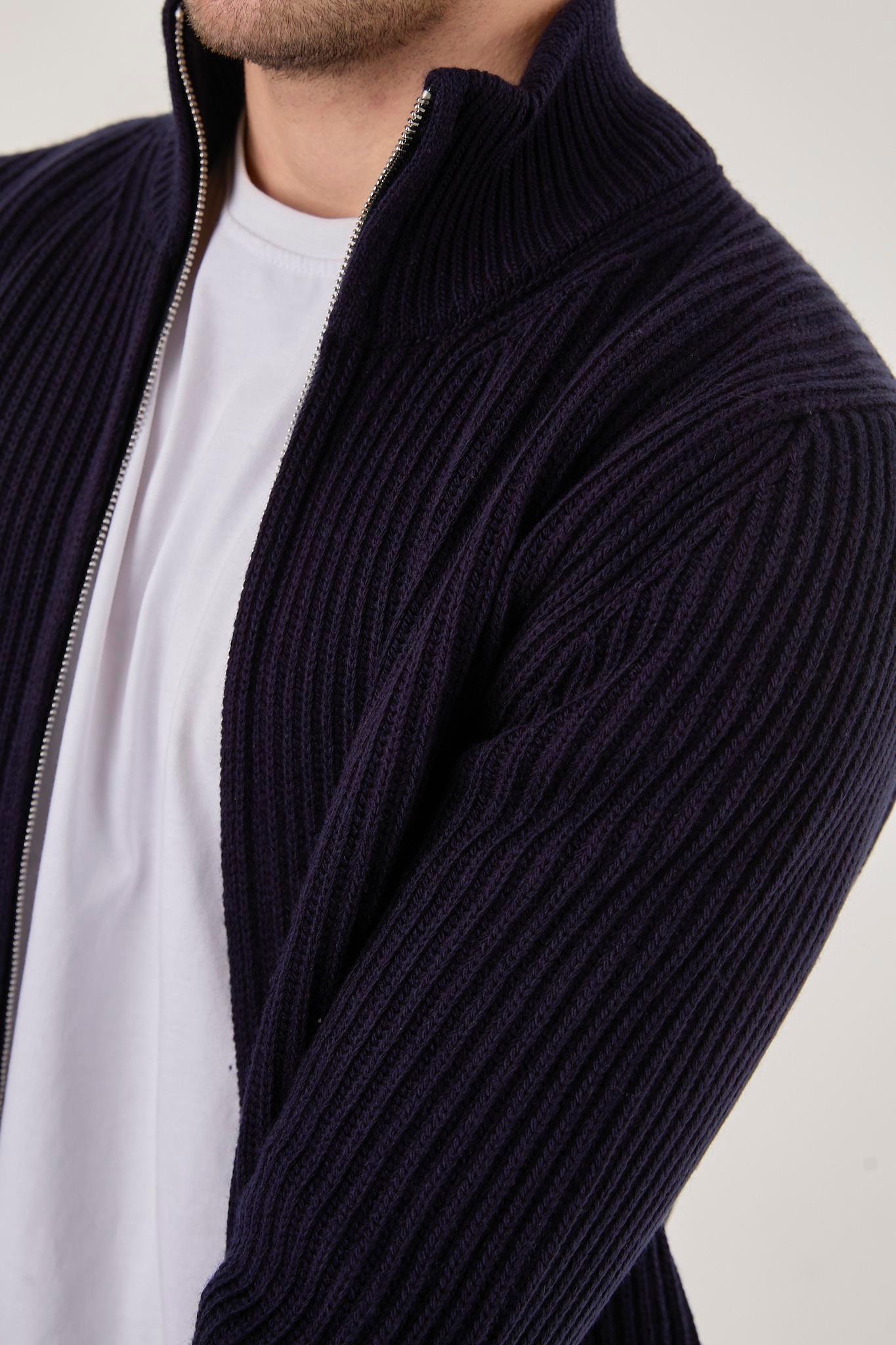 X-5003 Fermuarlı Triko Hırka