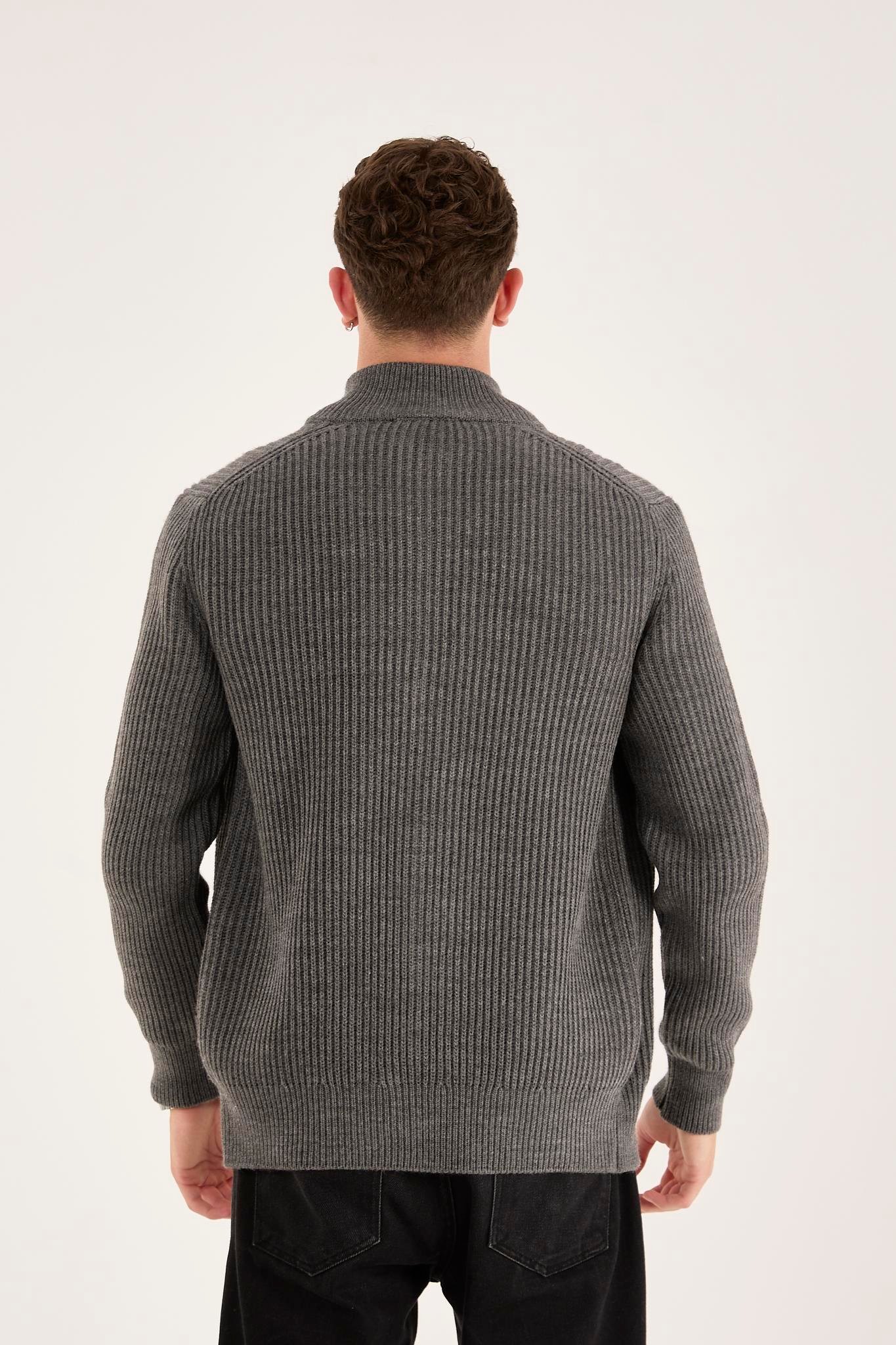 X-5003 Fermuarlı Triko Hırka