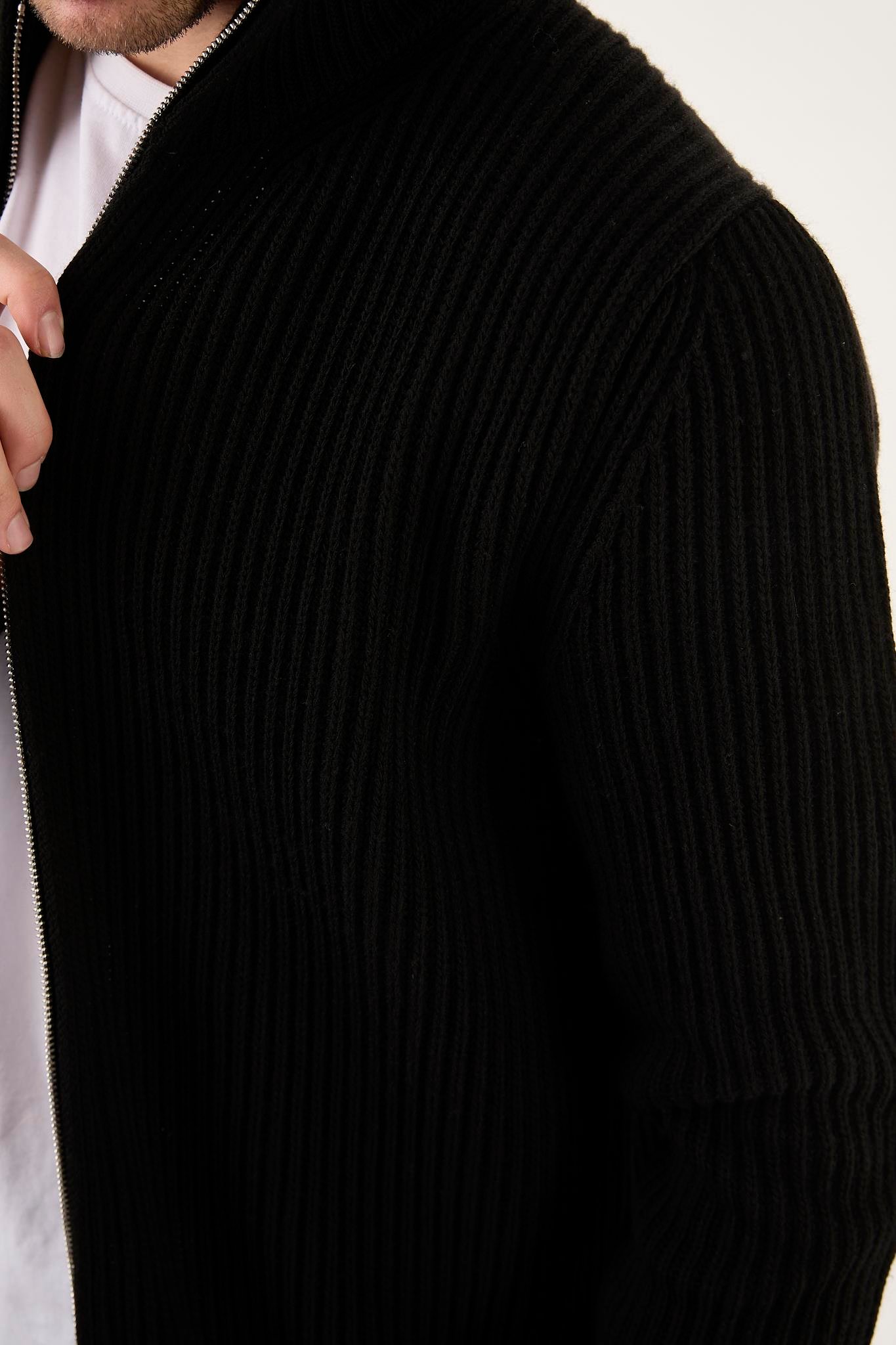 X-5003 Fermuarlı Triko Hırka