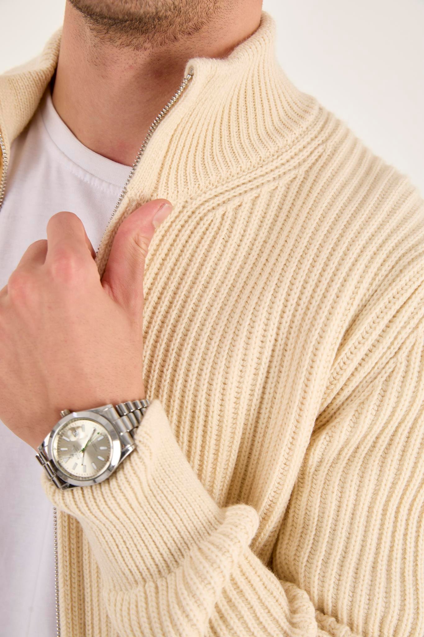 X-5003 Fermuarlı Triko Hırka