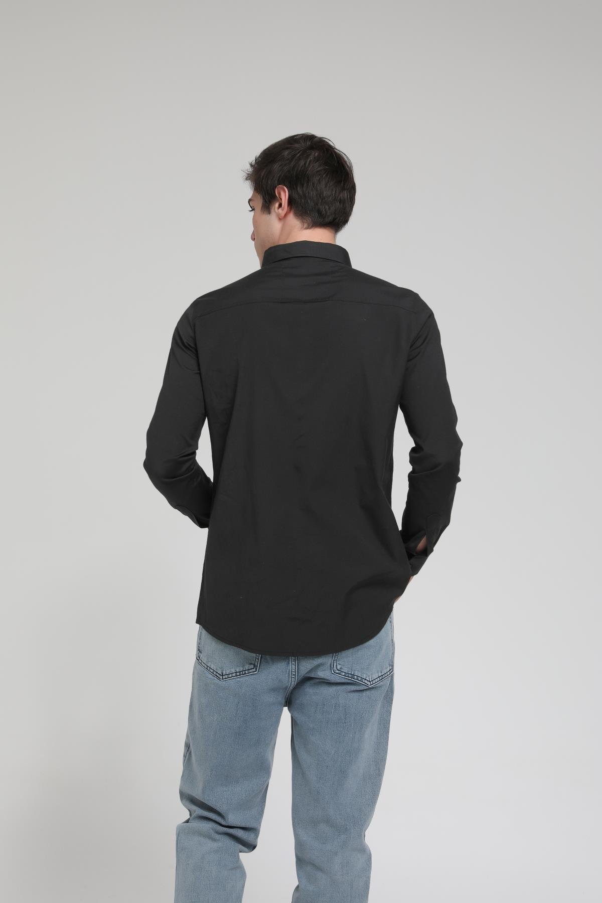 YAKA ZİNCİRLİ POPLİN GÖMLEK R-1377