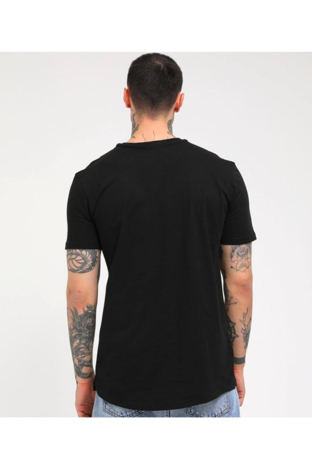 YANDAN YIRTMAÇLI BASİC  T-SHİRT R-5167