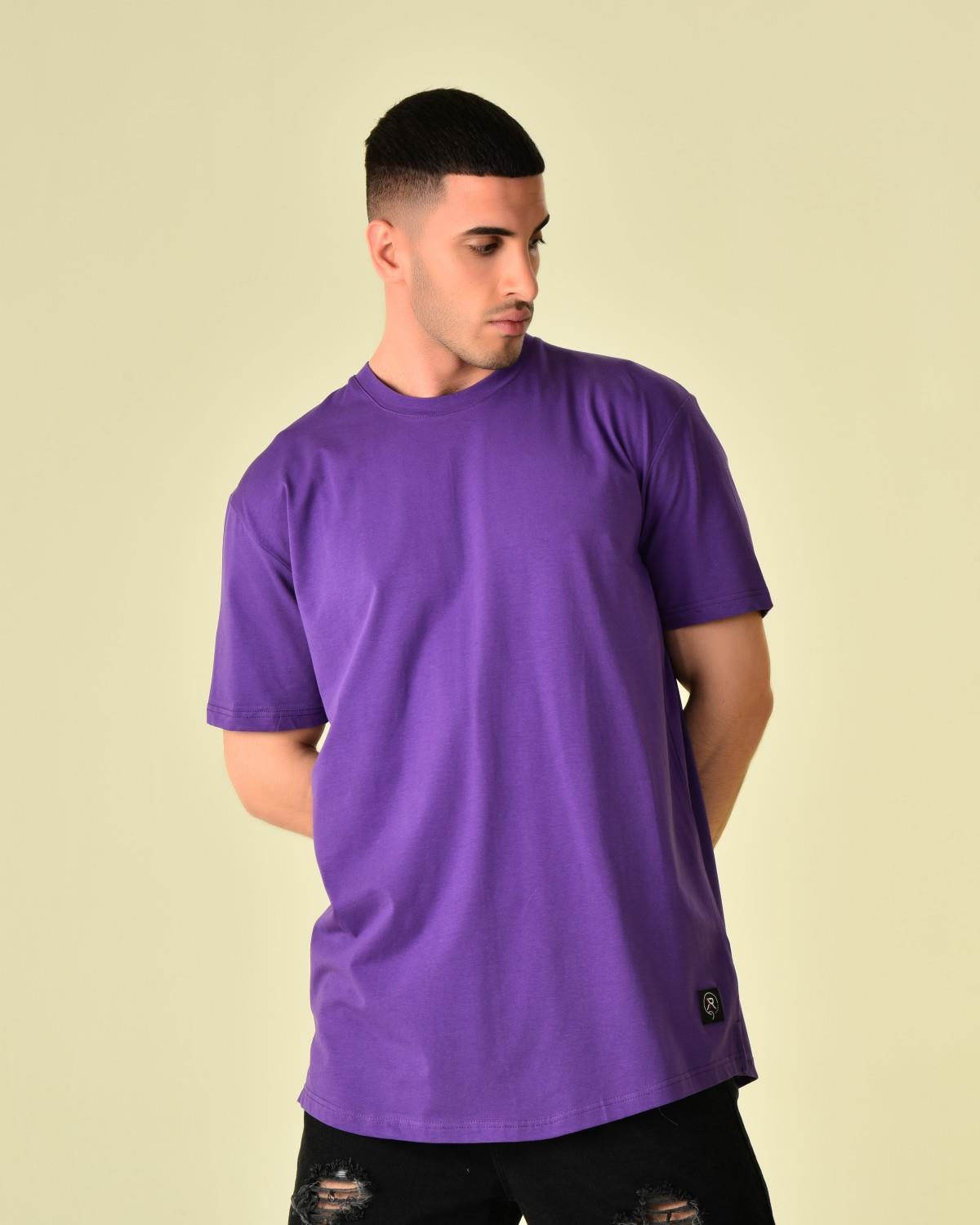 YANDAN YIRTMAÇLI BASİC  T-SHİRT R-5167