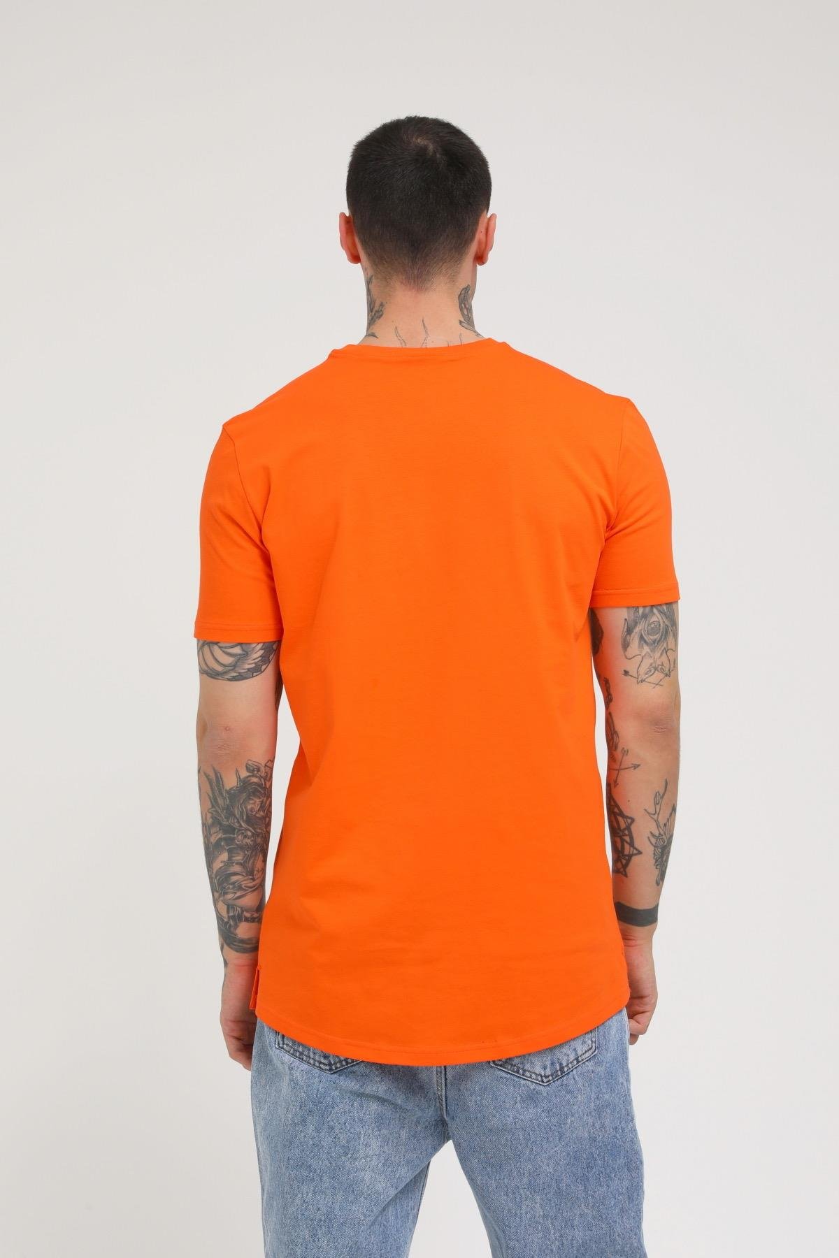 YANDAN YIRTMAÇLI BASİC  T-SHİRT R-5167