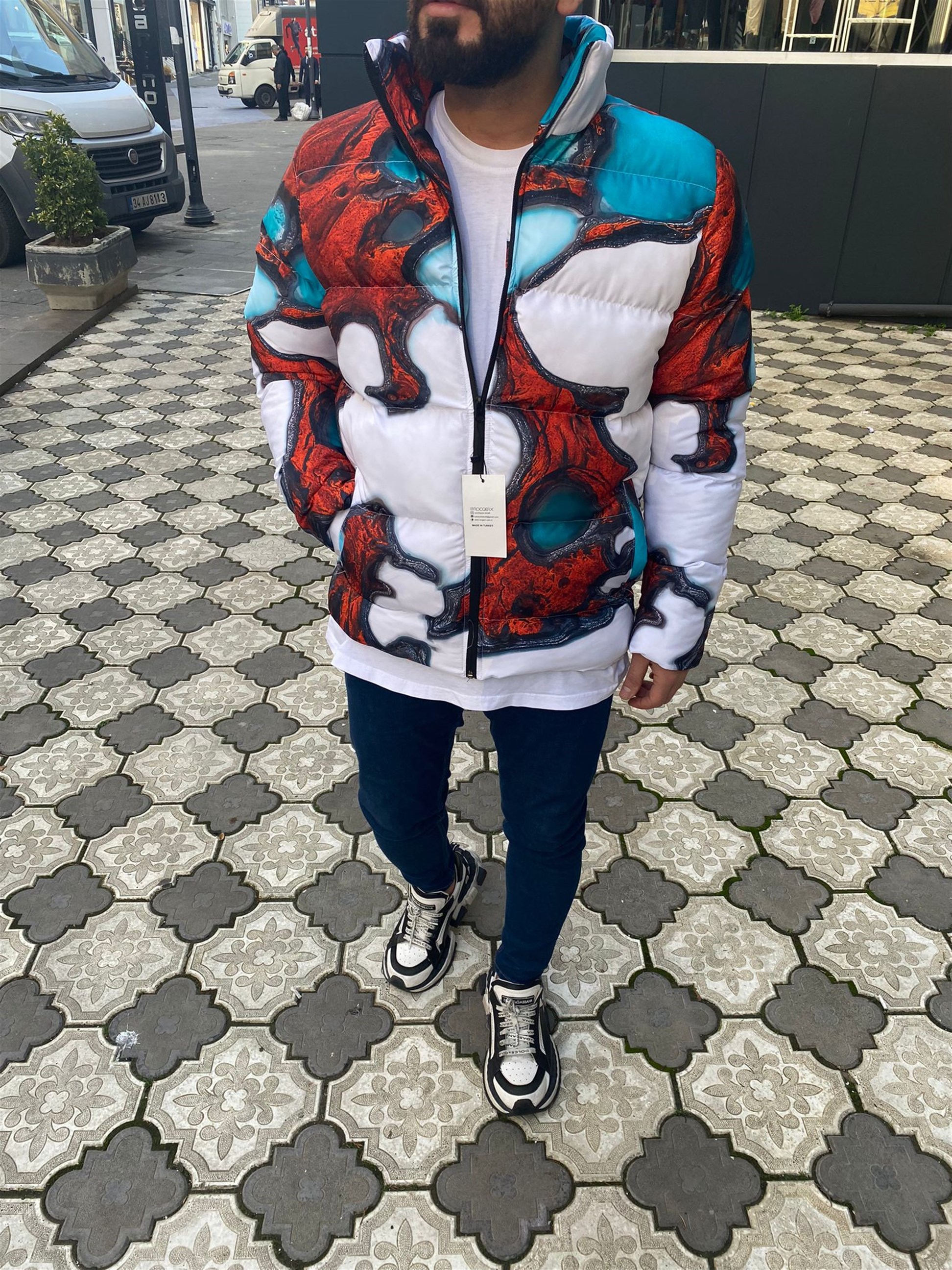 Zara Desenli Dijital Mont R-2179