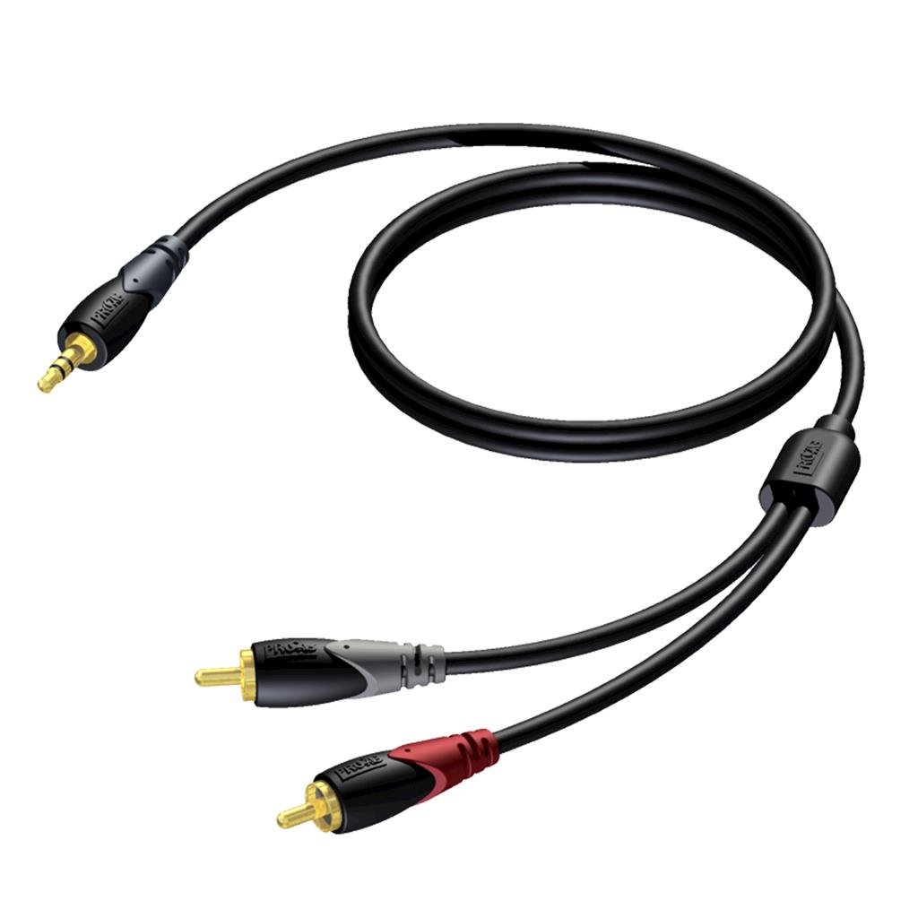 PROCAB CLA711/3 Çift RCA (tos) jaktan tekli 3,5mm Stereo mini jaka 3 MT