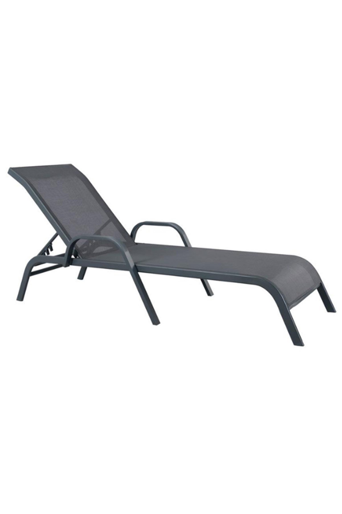 Alüminyum Pedsiz Kollu  Antrasit Renkli ŞezlongŞezlonglarBodrum Hijyen