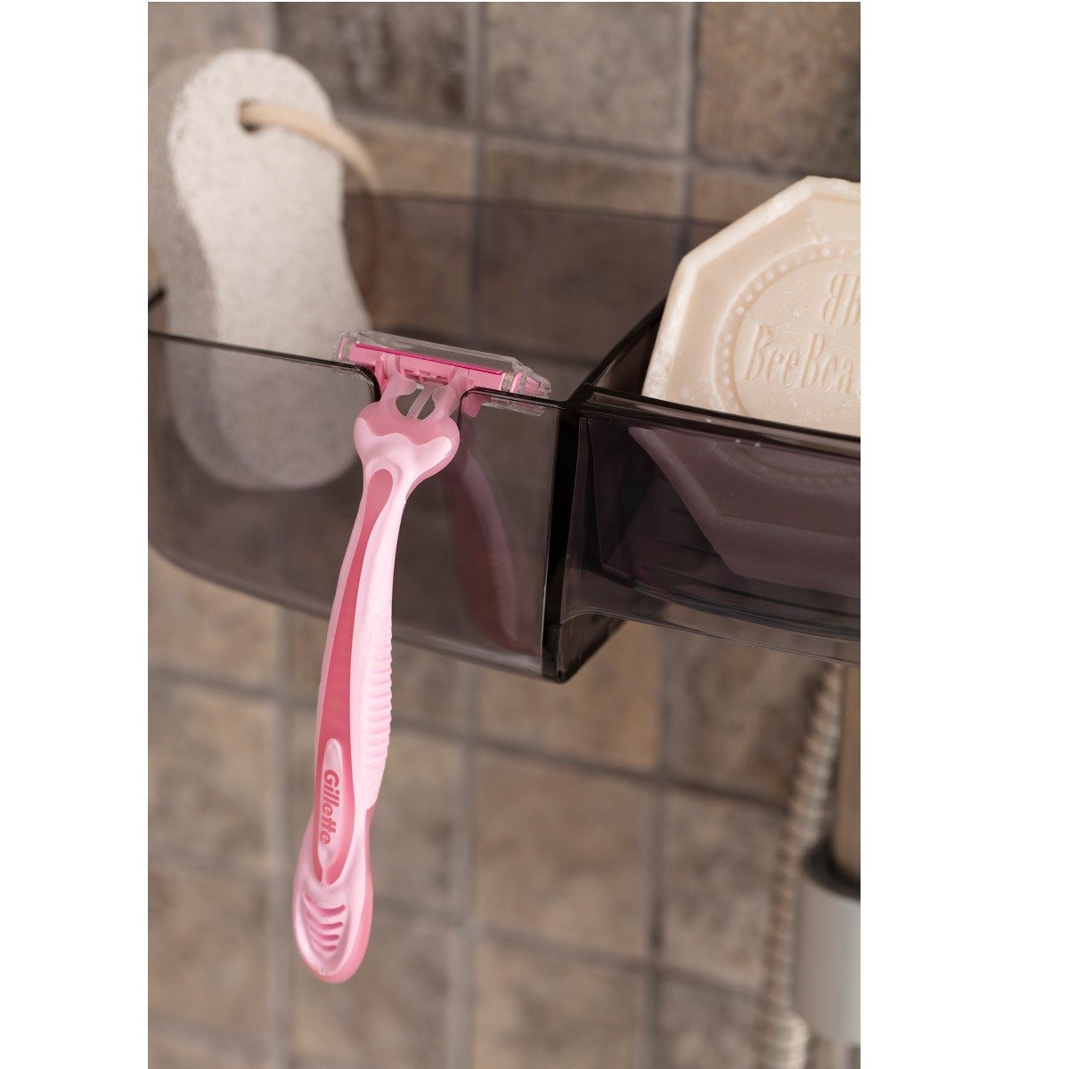 Primanova Drippy Duş Sepeti Şeffaf SiyahBanyo RafıAnsan