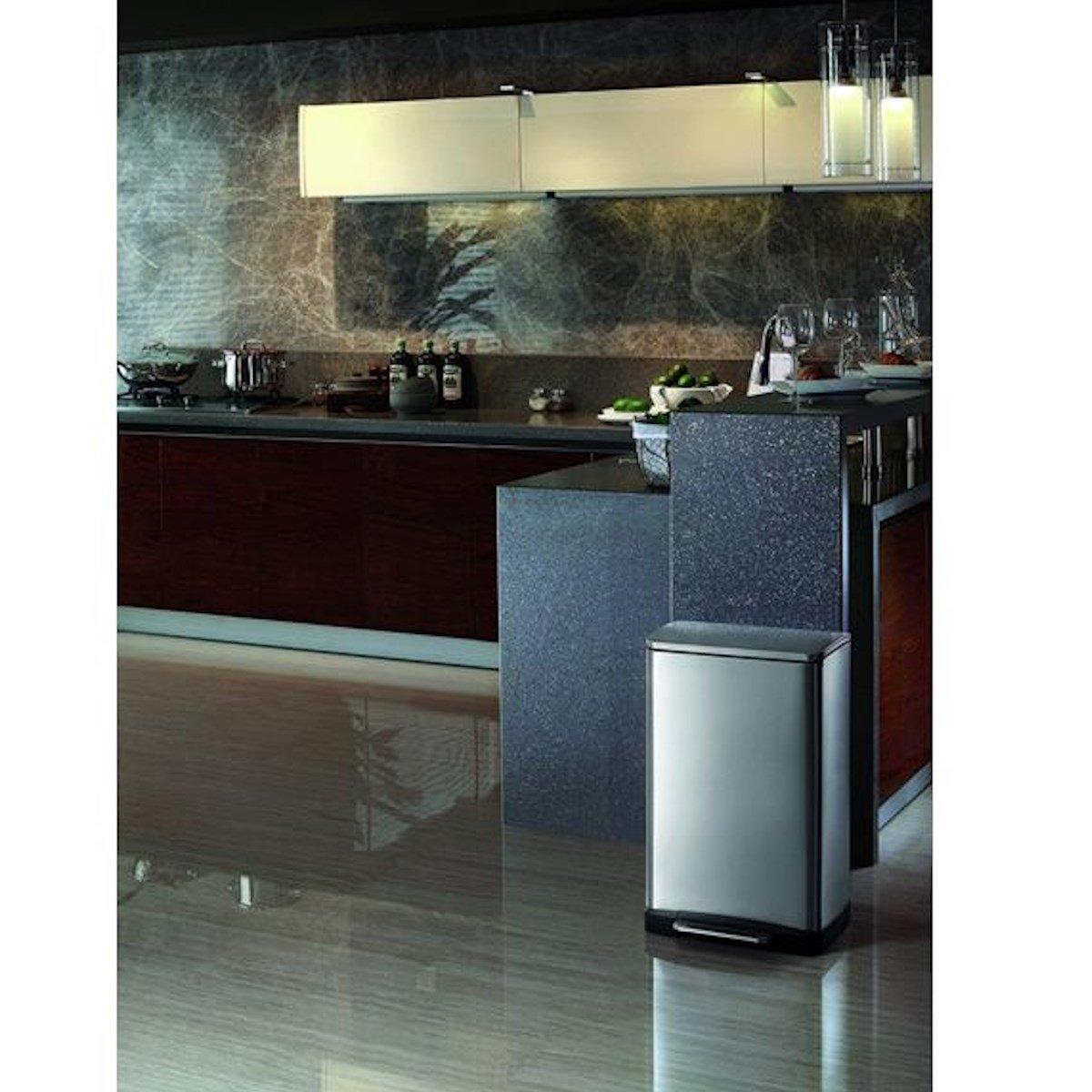 Primanova Çöp Kovası Pedallı  Paslanmaz E-Cube 12İç Mekan Çöp KovalarıAnsan