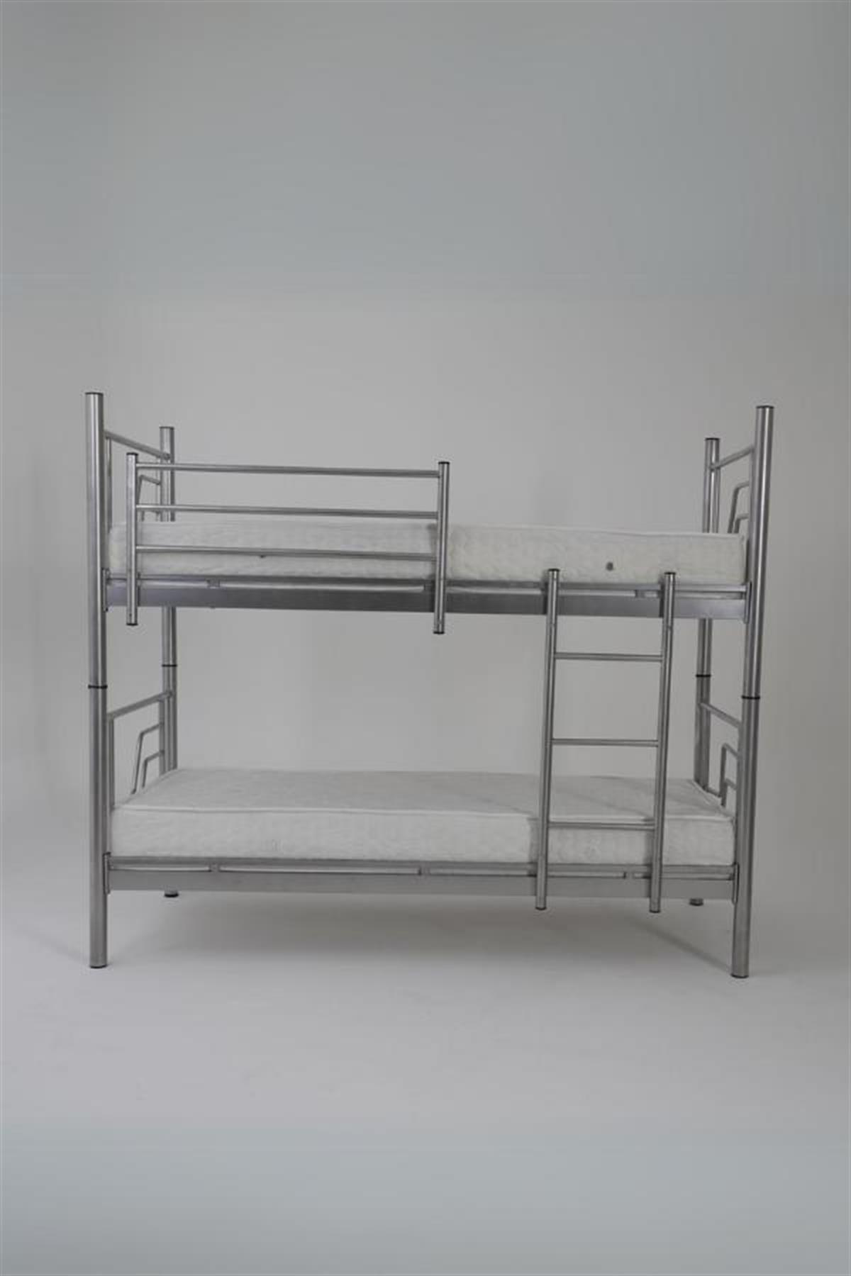 Personel Ranzası 90x190 Solid Gri RenkliPersonel Ranzası Bodrum Hijyen