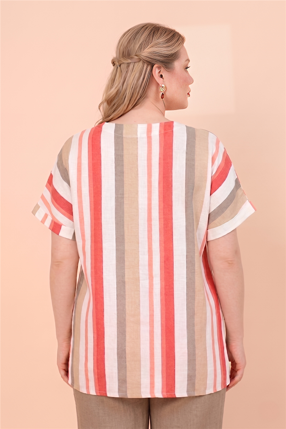 19163 %100 KETEN TUNIK 