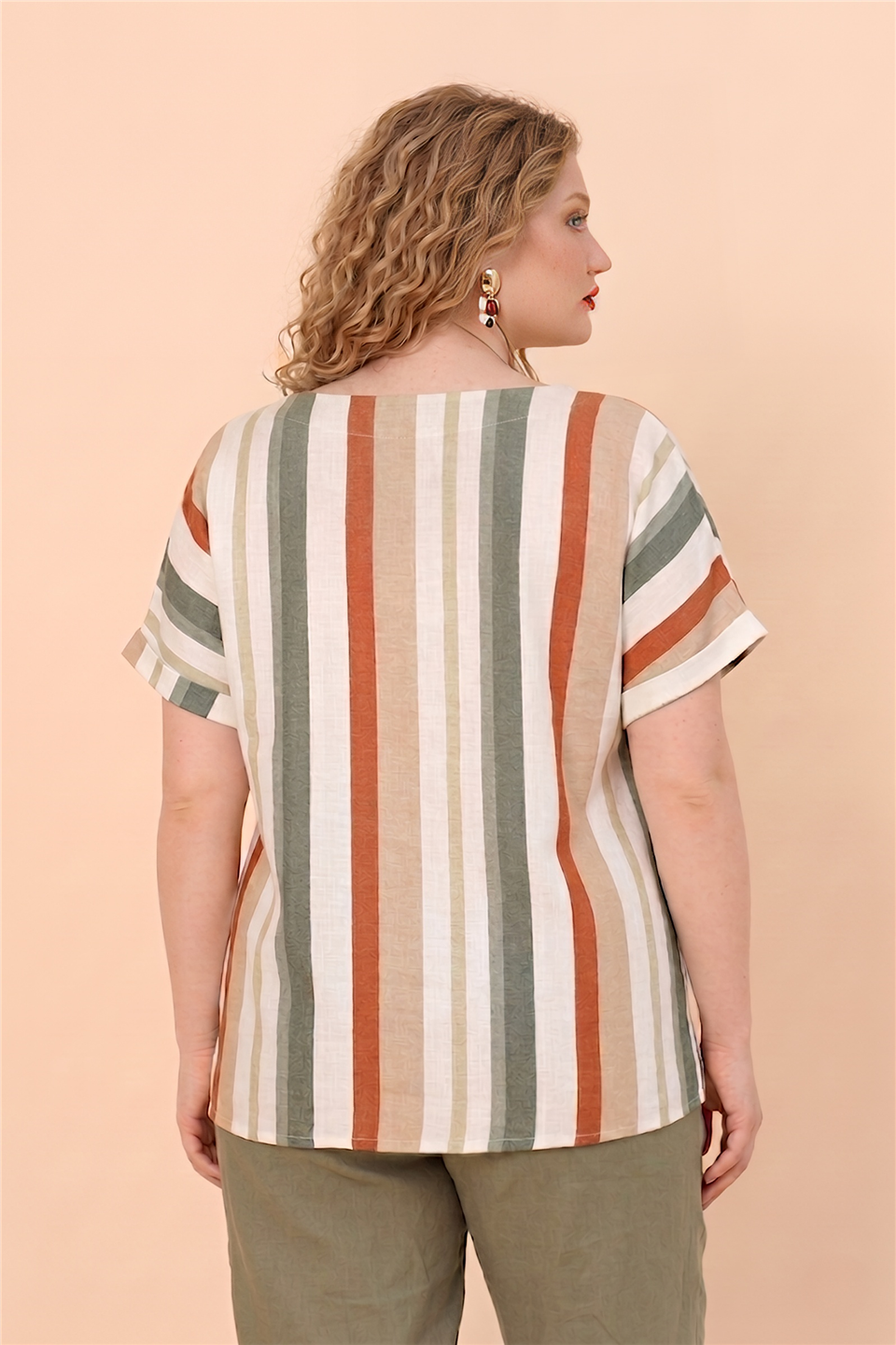 19163 %100 KETEN TUNIK 