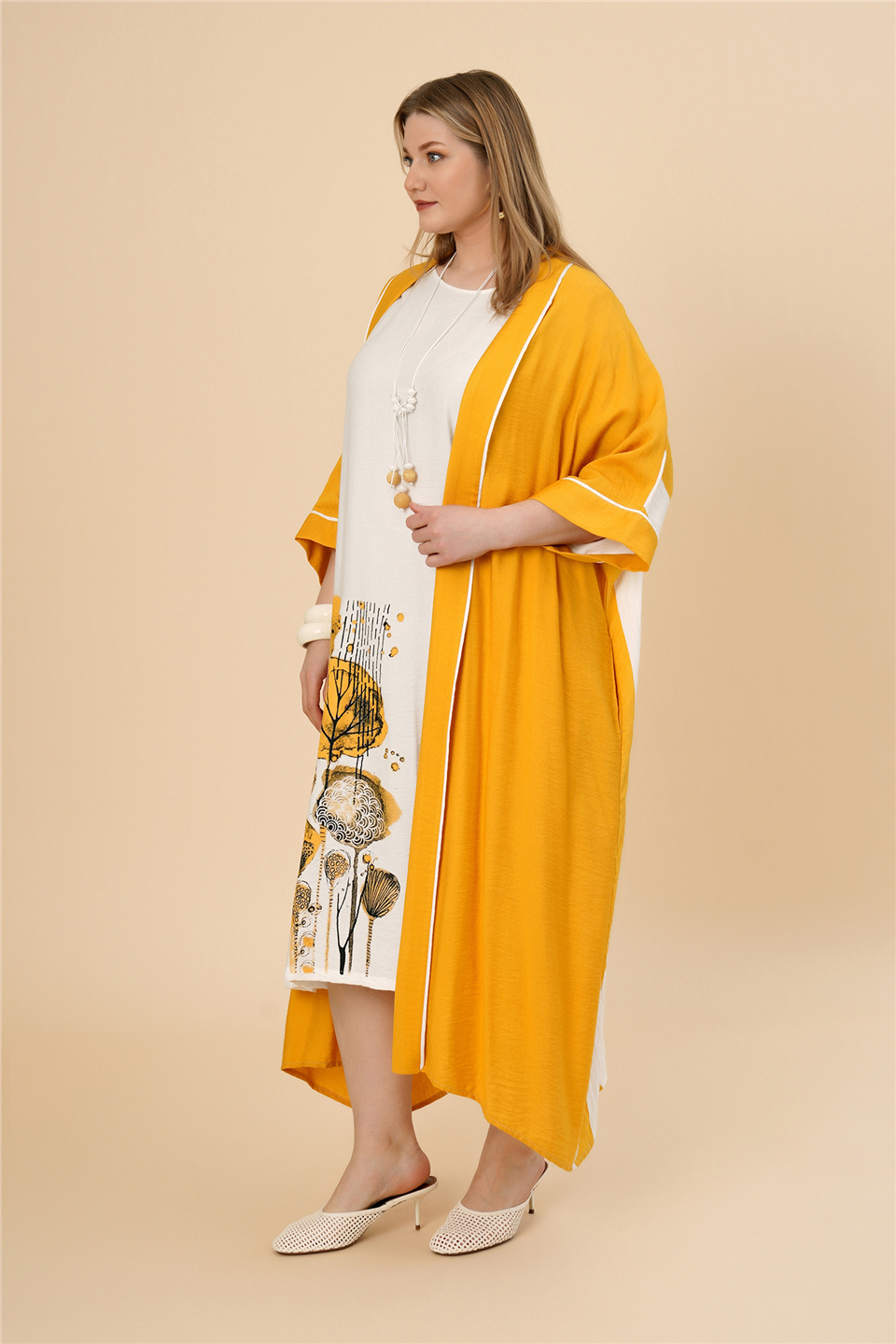 20095 VİSKON ELBİSE VE KAFTAN TAKIM