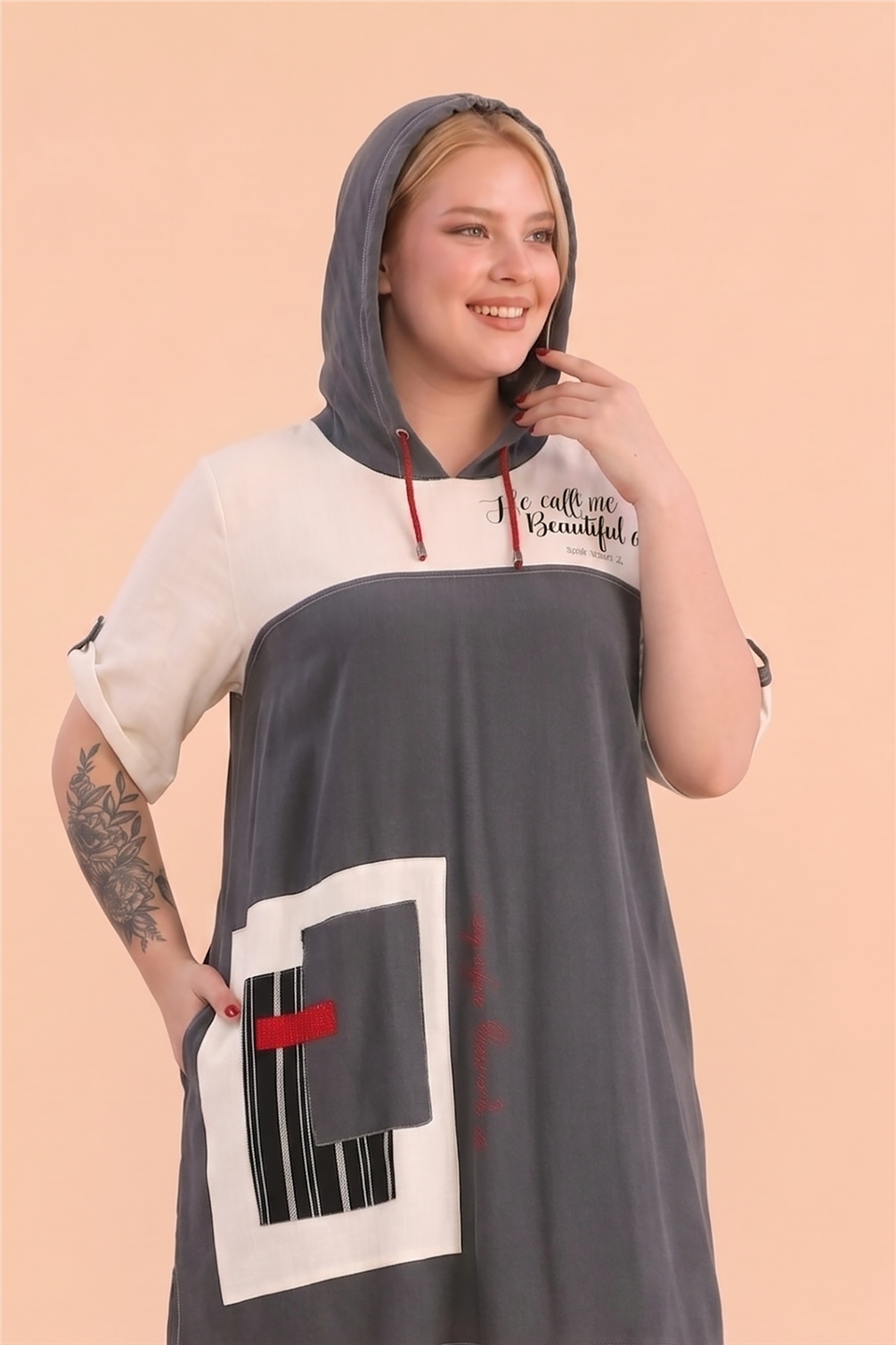 21103 TENCEL JEAN KETEN ELBİSE