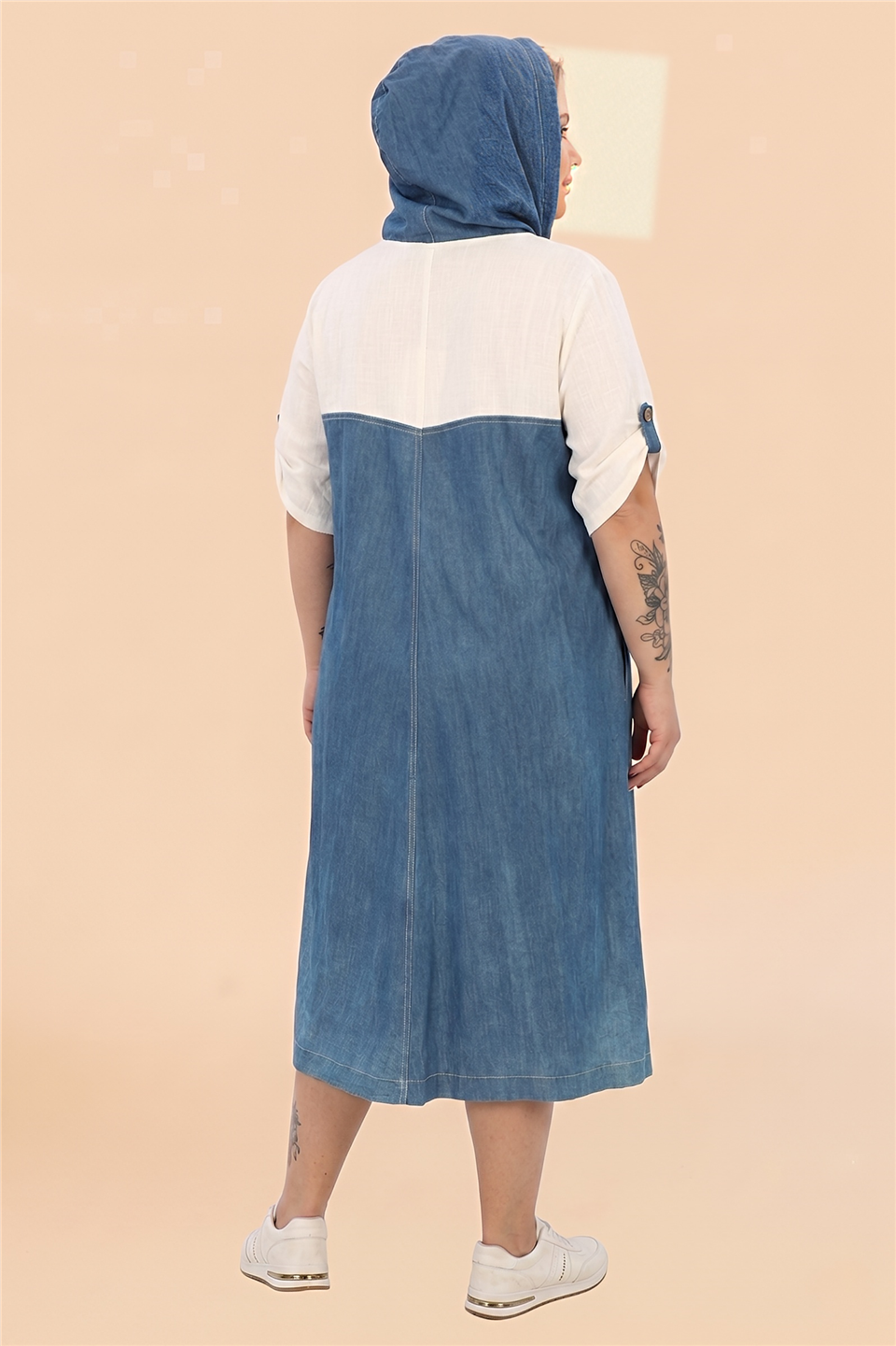 21103 TENCEL JEAN KETEN ELBİSE
