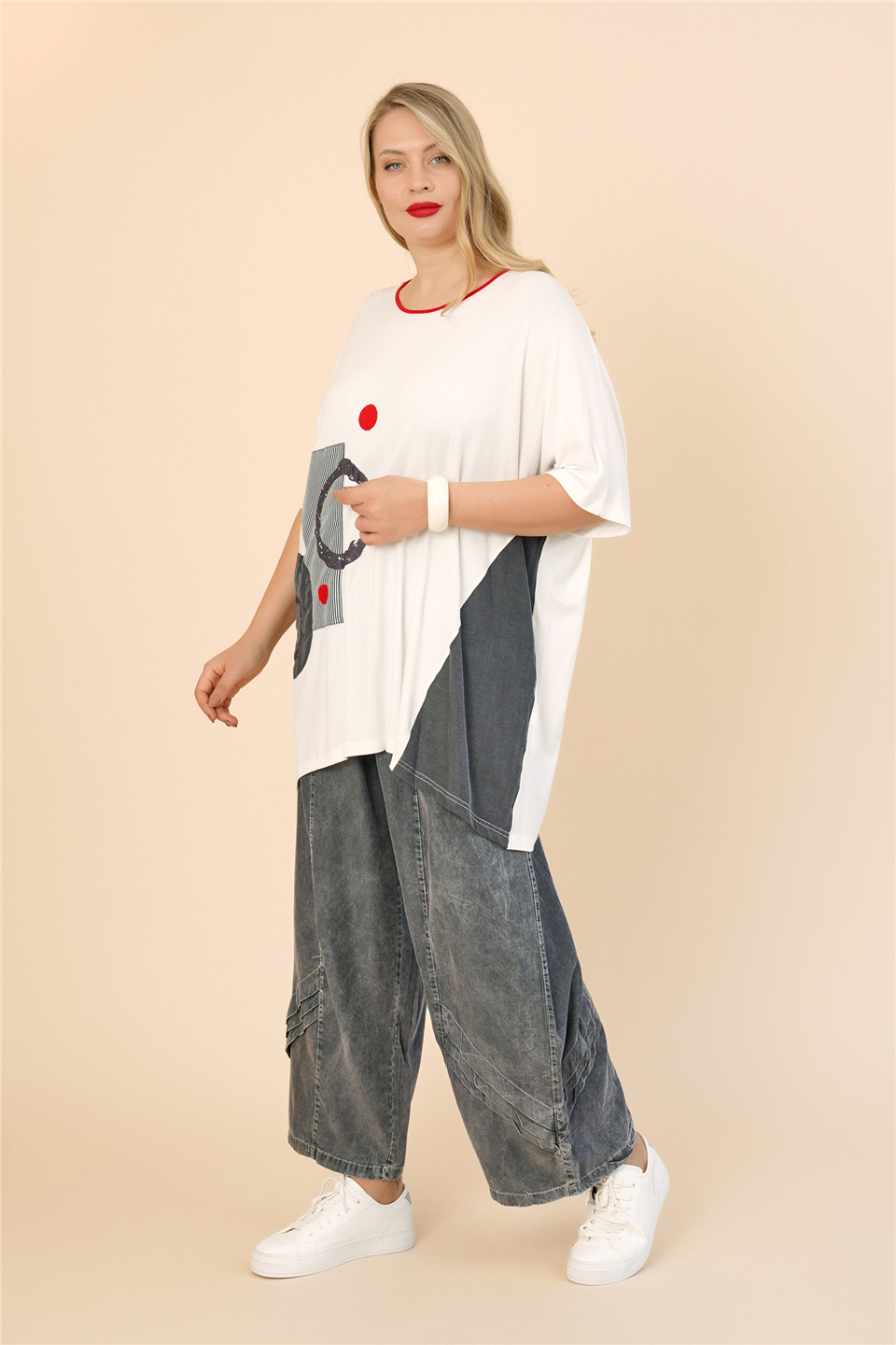 22091 TENCEL GARNİLİ VİSKON TUNİK