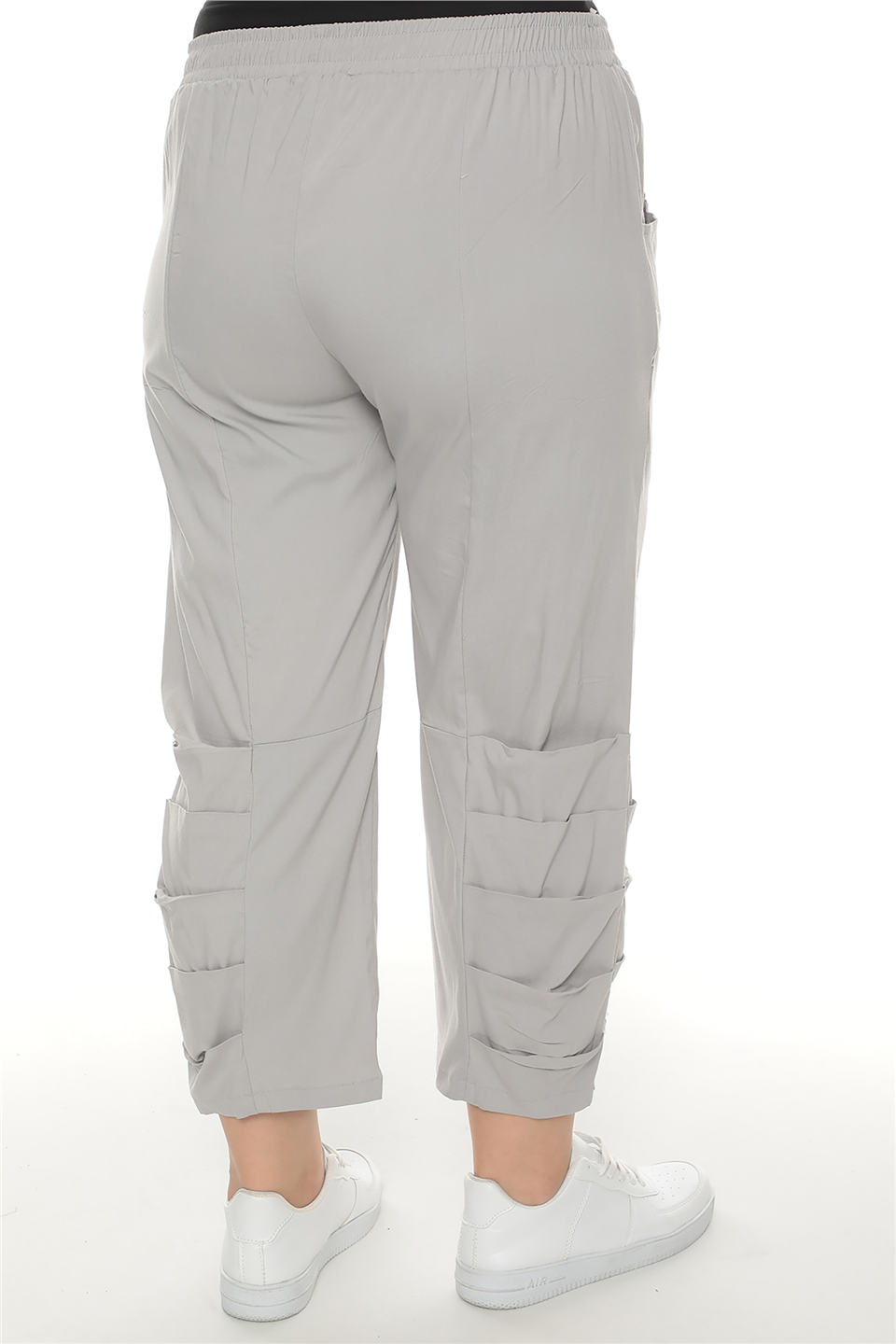 23002 PAÇALARI PİLELİ LİKRALI PANTOLON