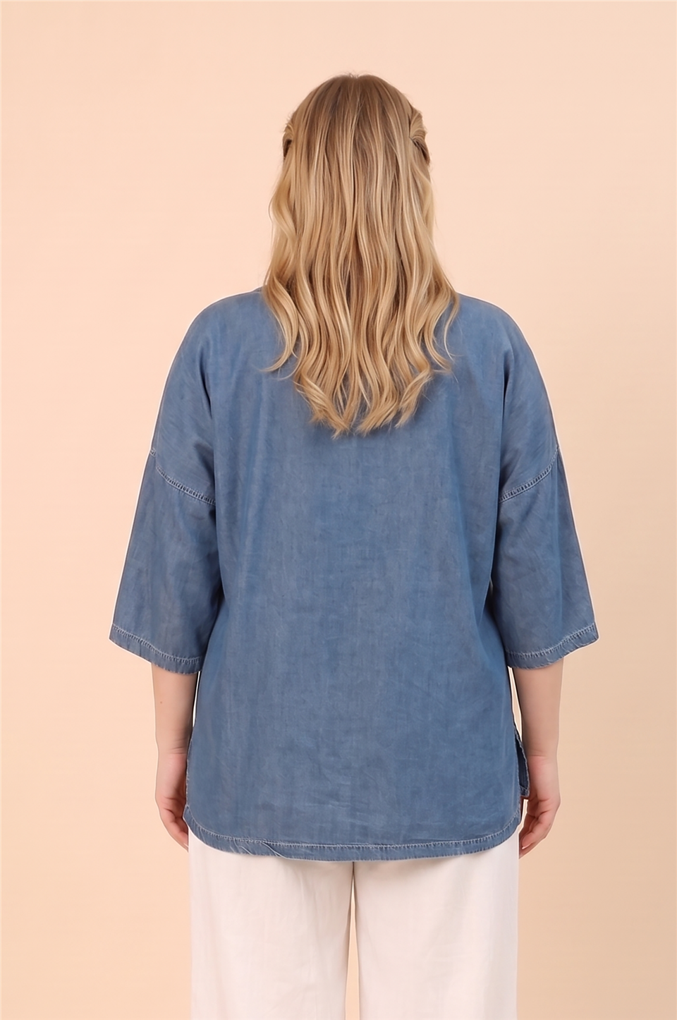 23032 %100 TENCEL JEAN TUNİK