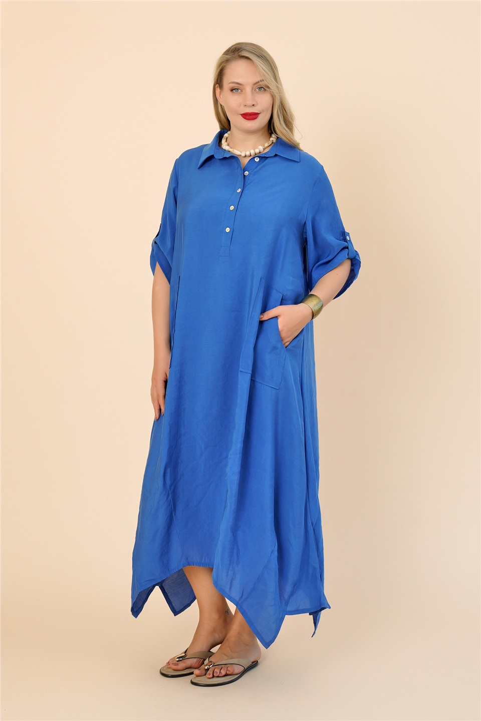 23264 KOLU BANTLI ELBİSE