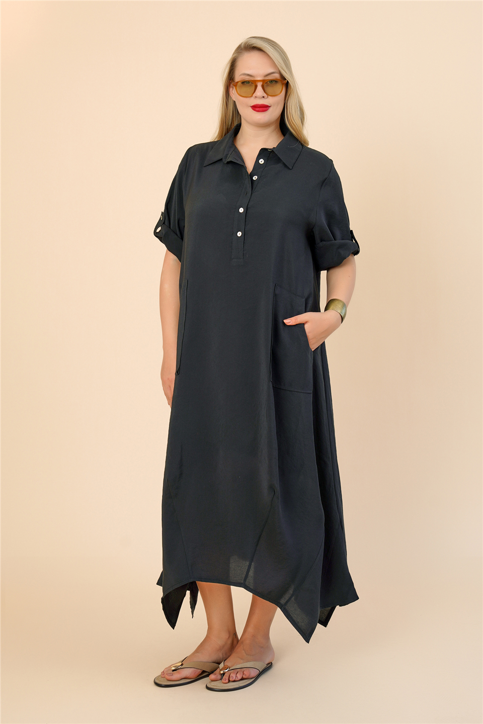 23264 KOLU BANTLI ELBİSE